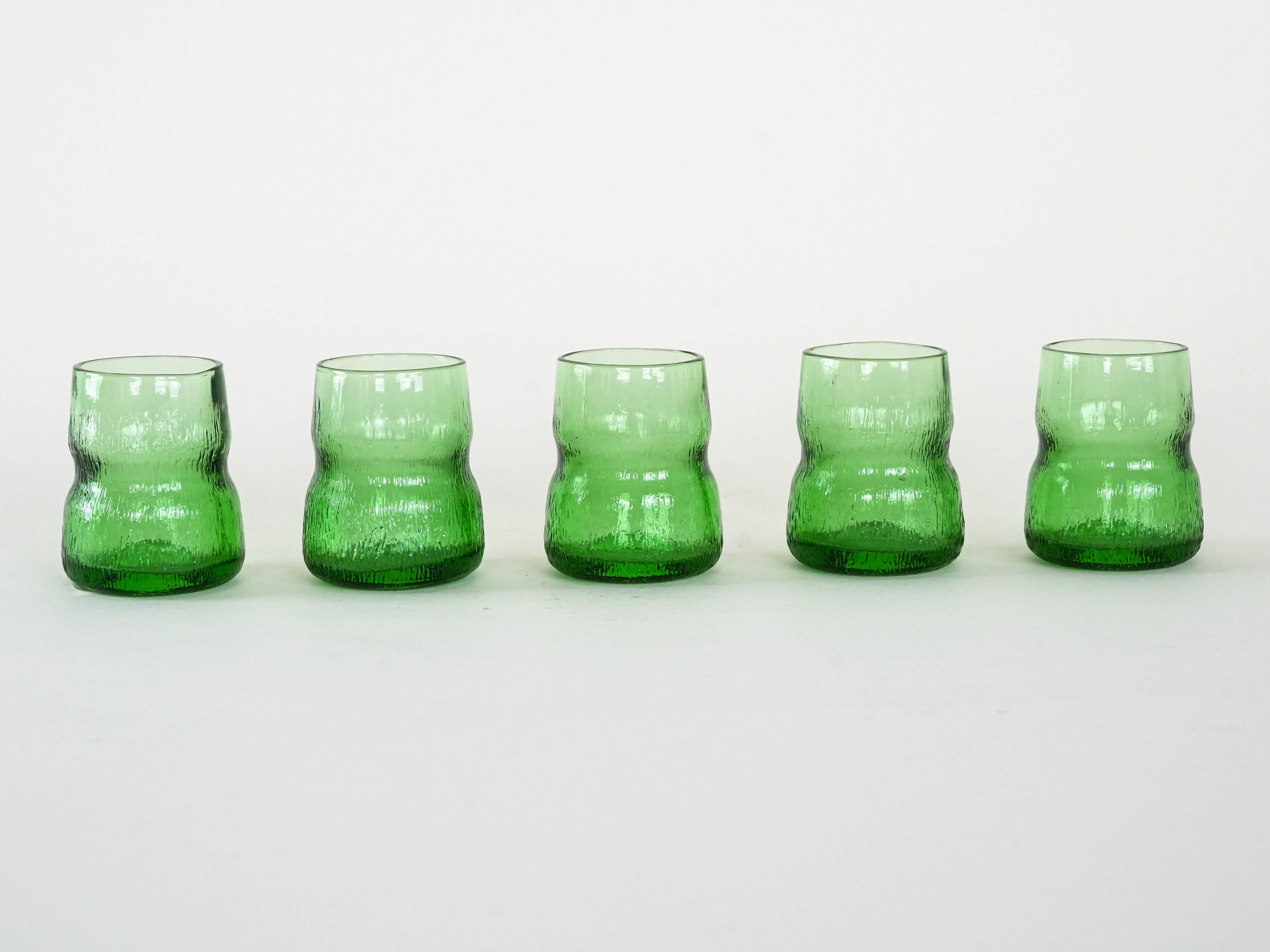 Glass Set Green 1970s