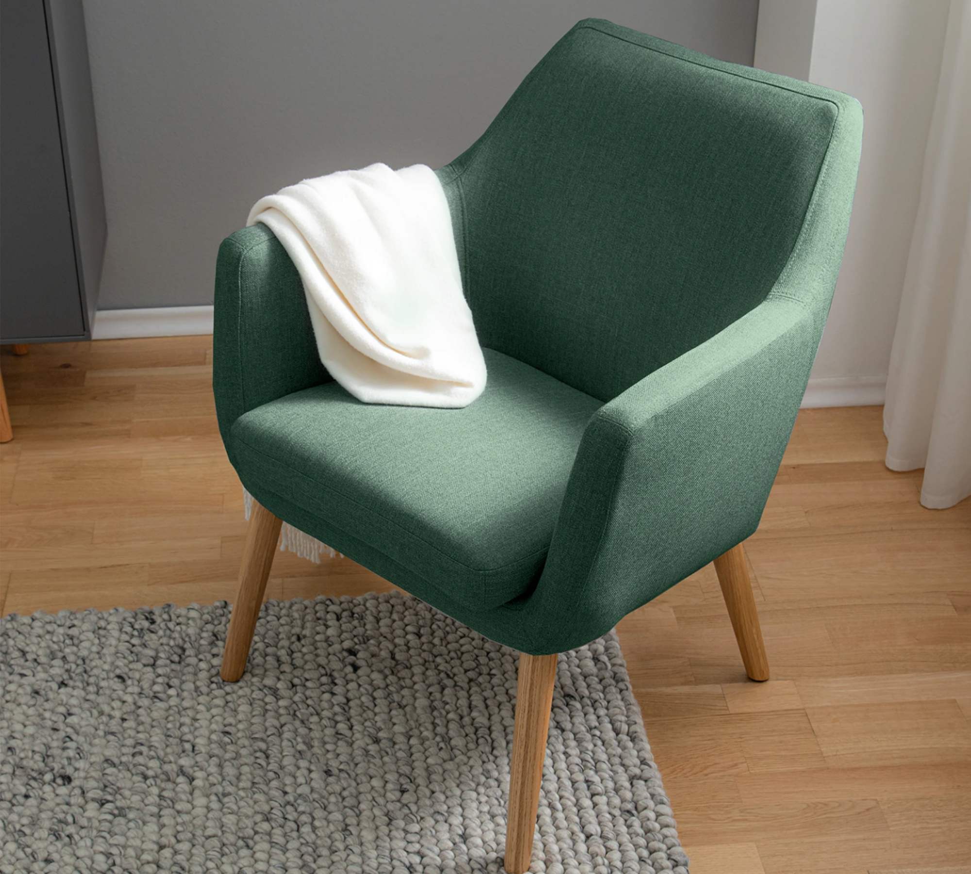 Loungesessel Webstoff Dunkelgrün