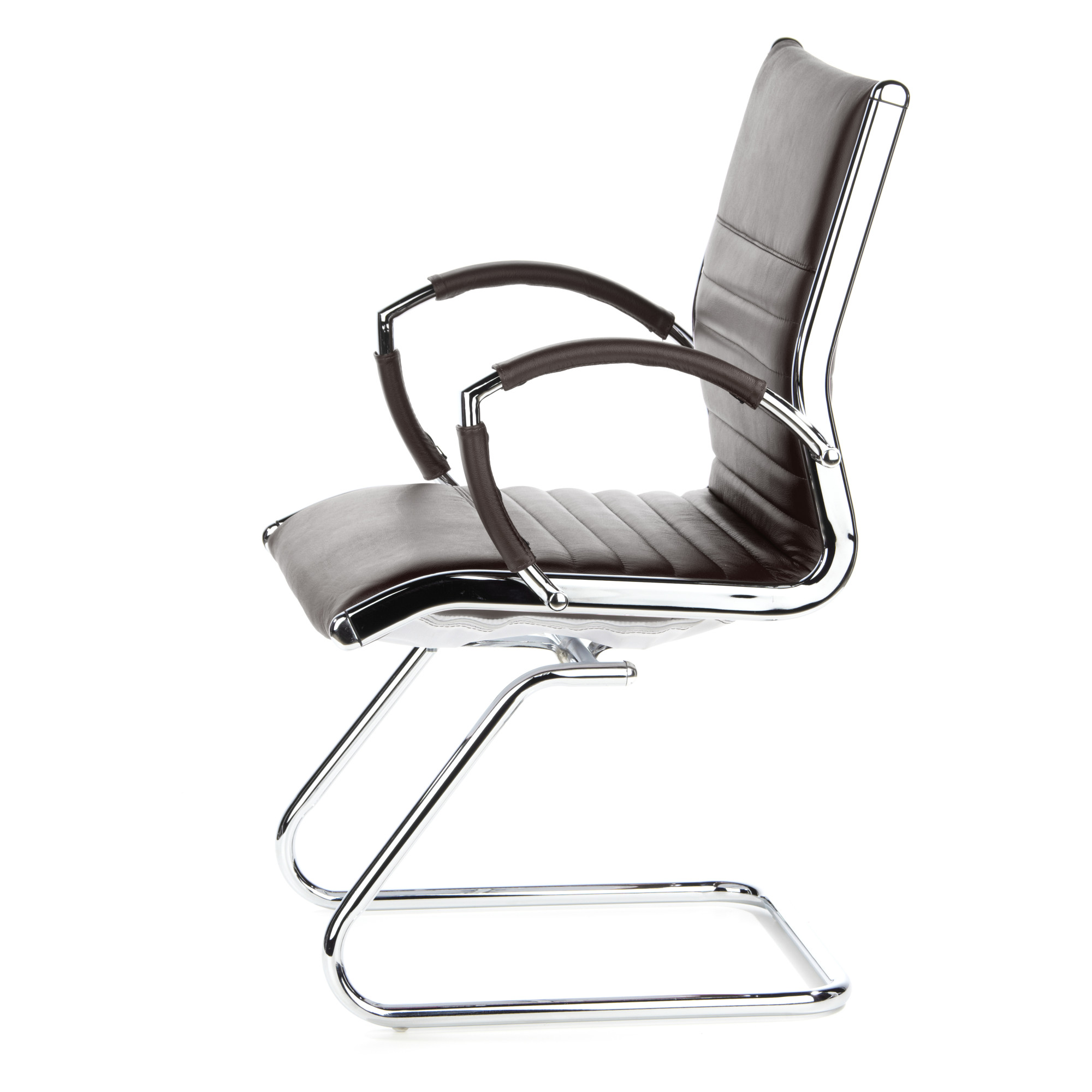 Parma V Chair Cantilever Leather Brown