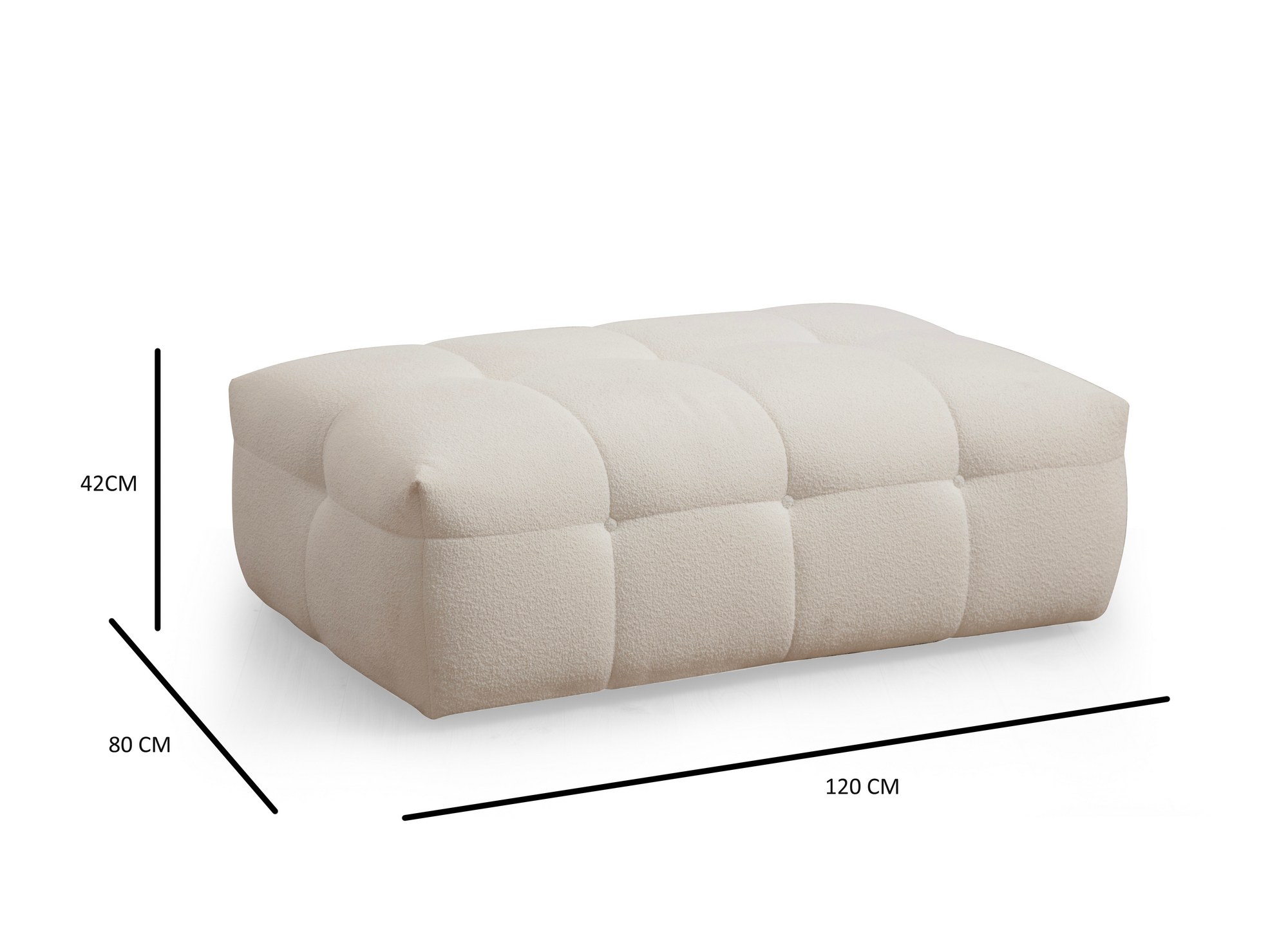 Modern Footstool Beige