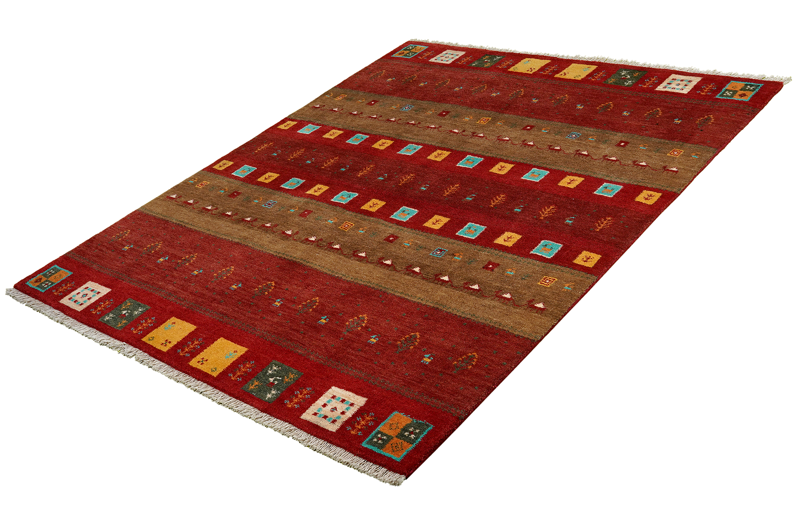 Tappeto Gabbeh Rizbaf lana multicolore