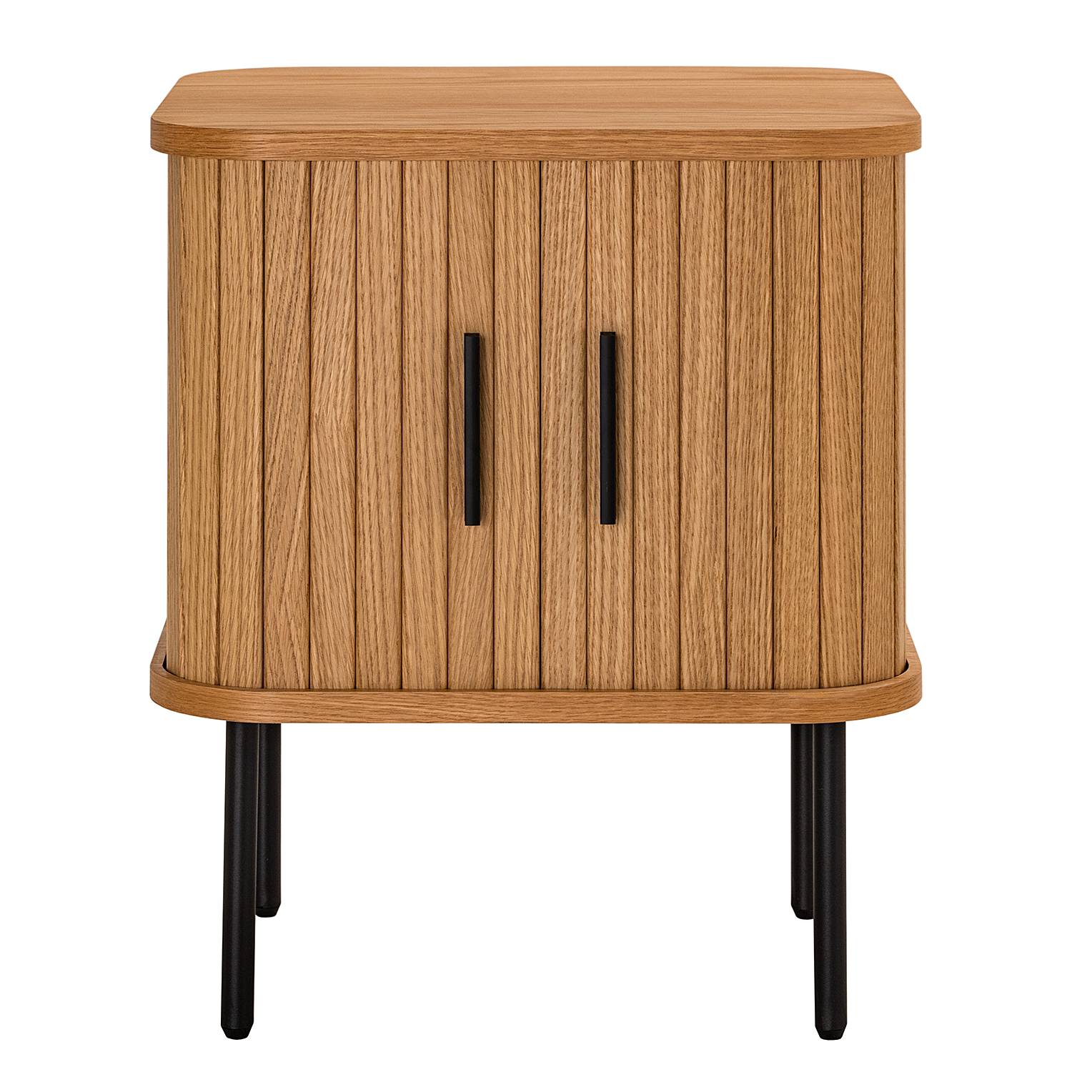 Nightstand BARAWOH real wood veneer oak