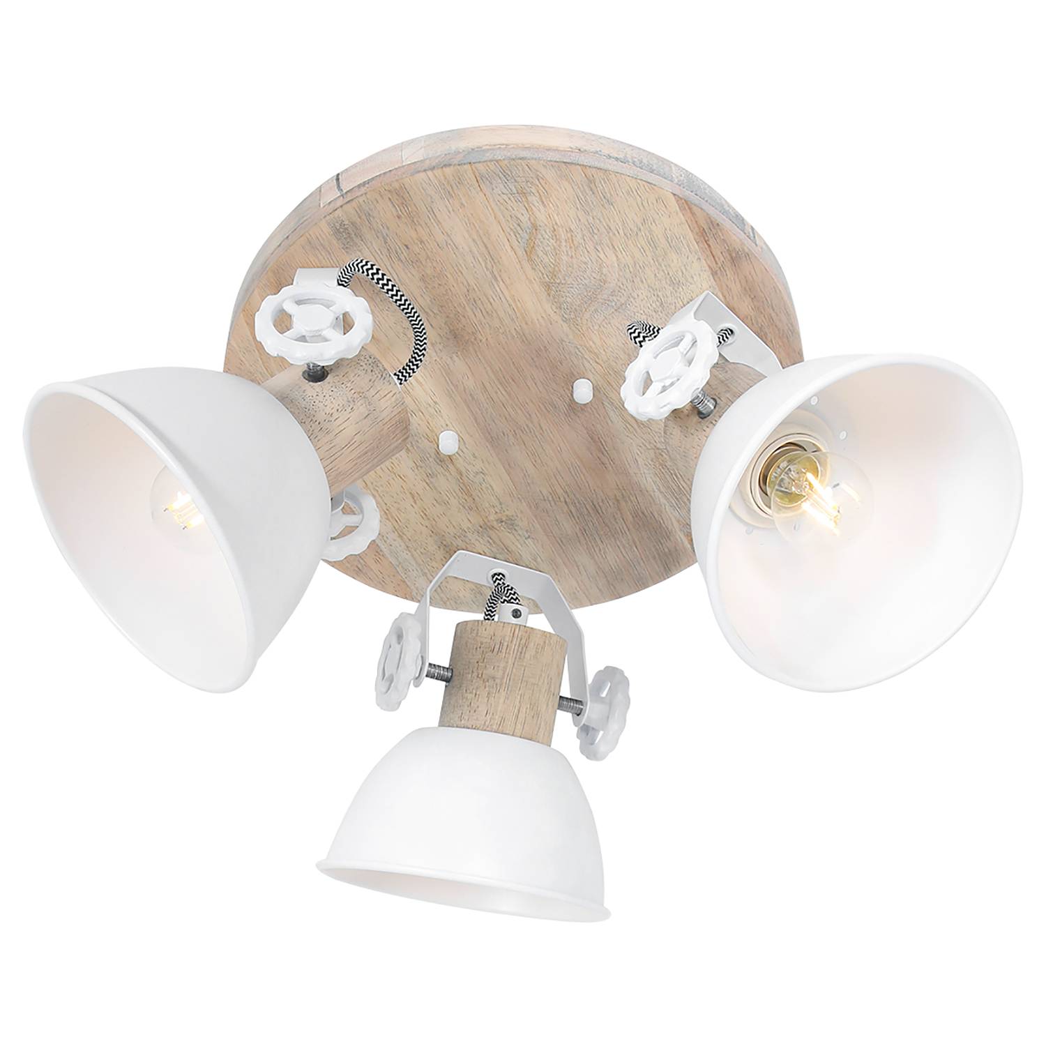 Ceiling light Gearwood VI 3-bulb Solid Oak