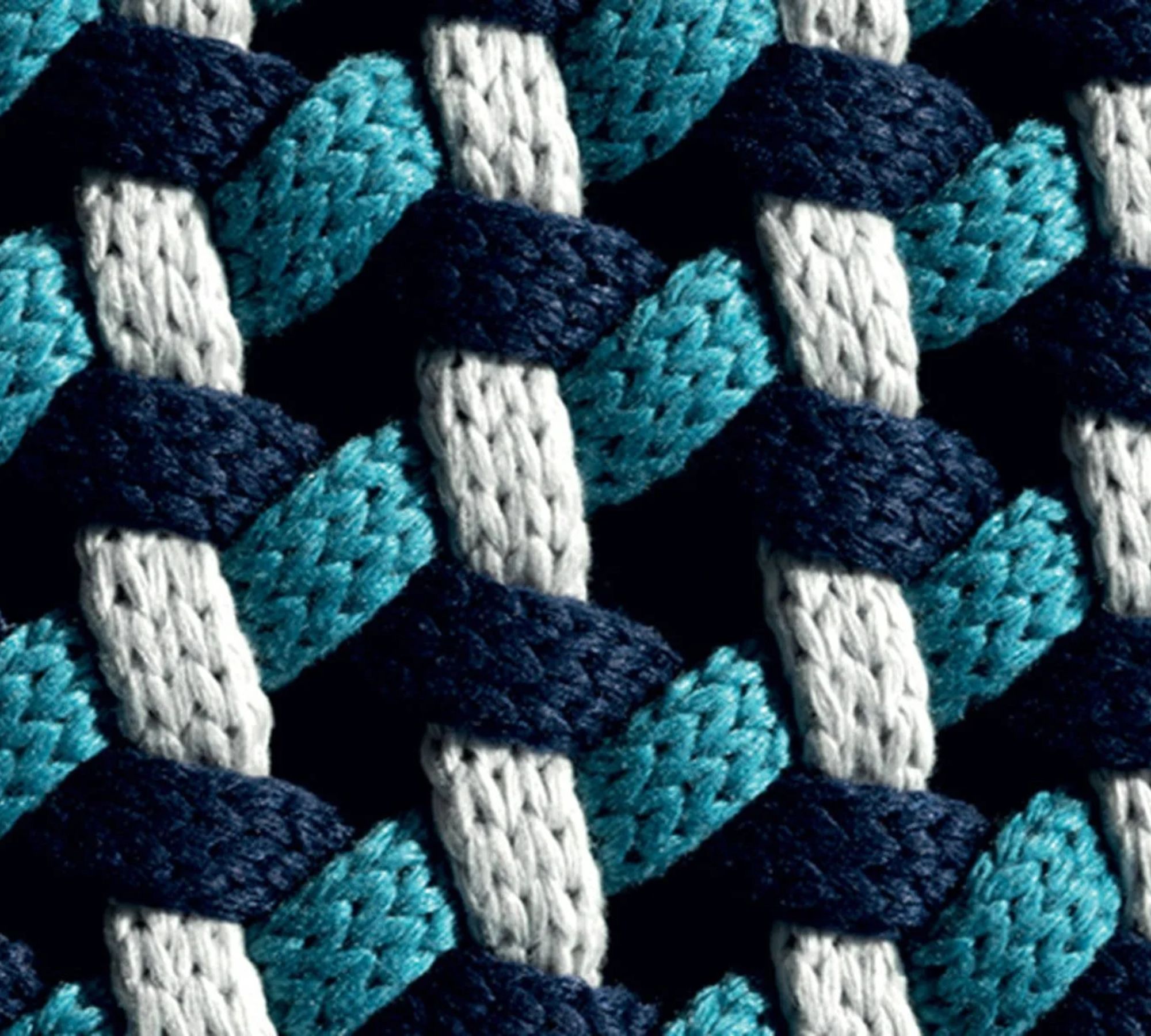 Tramae Outdoor Ottoman Blue