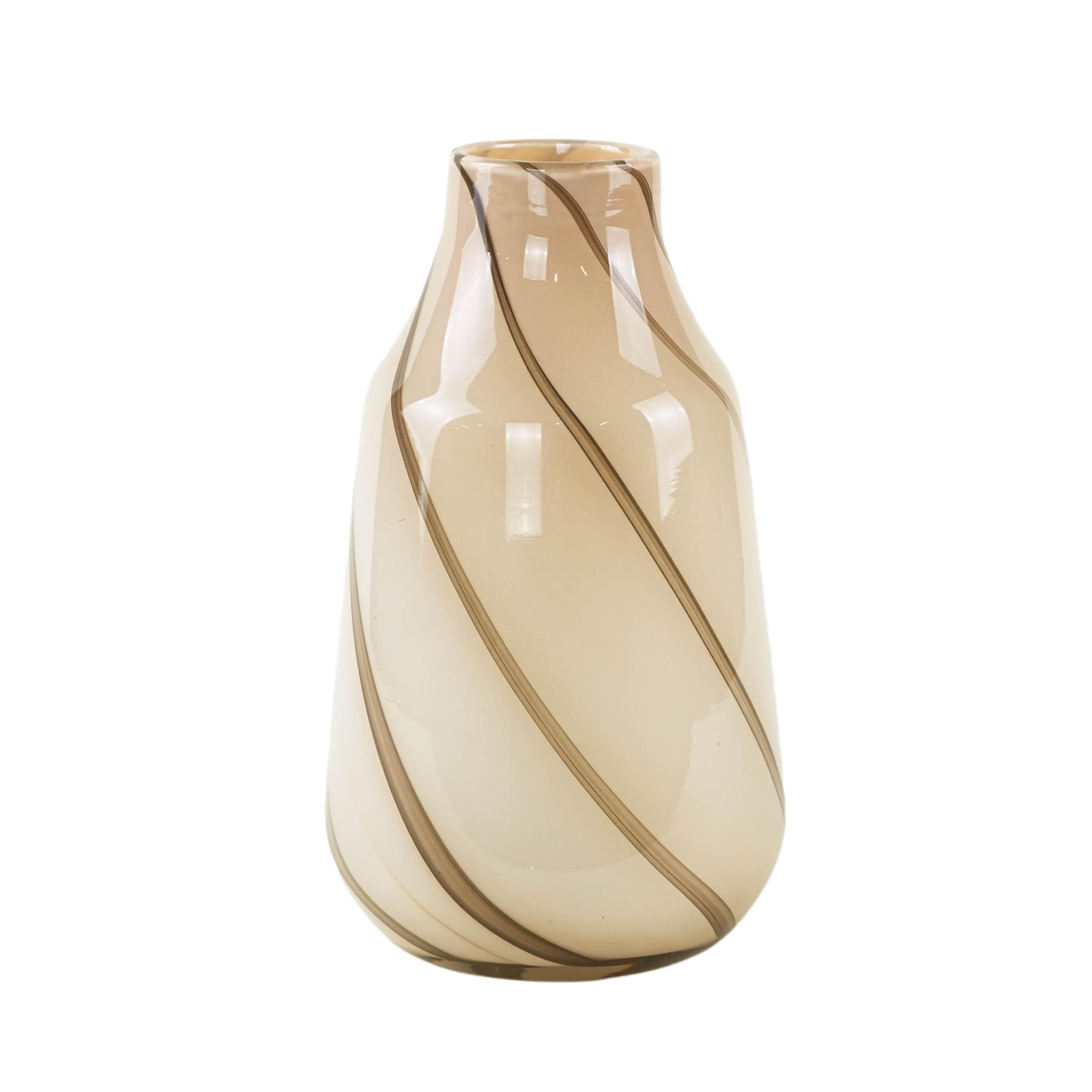 Glasvase Beige 1970er Jahre