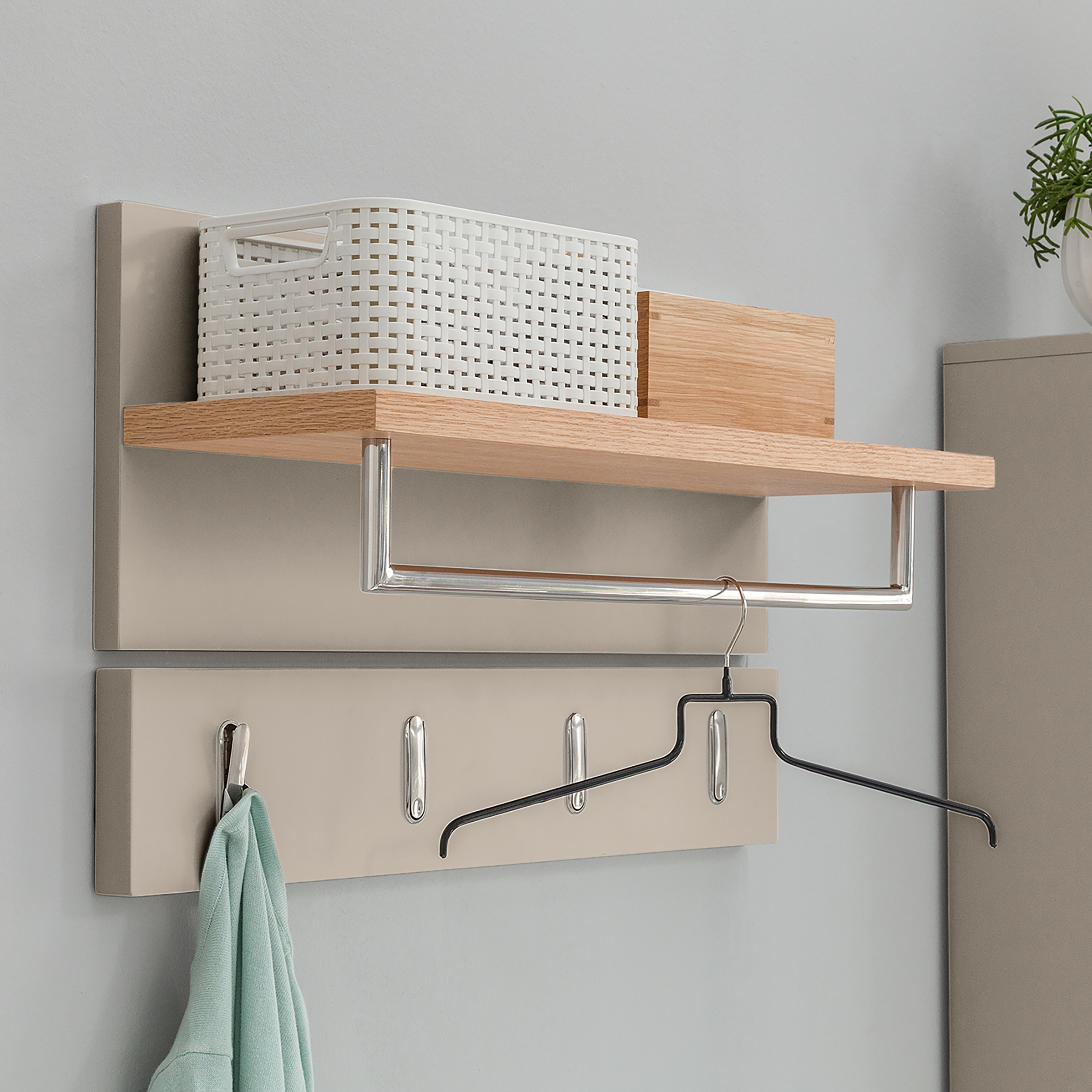 LINDHOLM Wall coat rack Technical wood Taupe