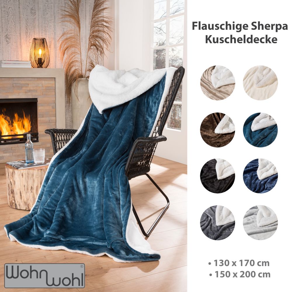 Wohndecke Sherpa Petrol