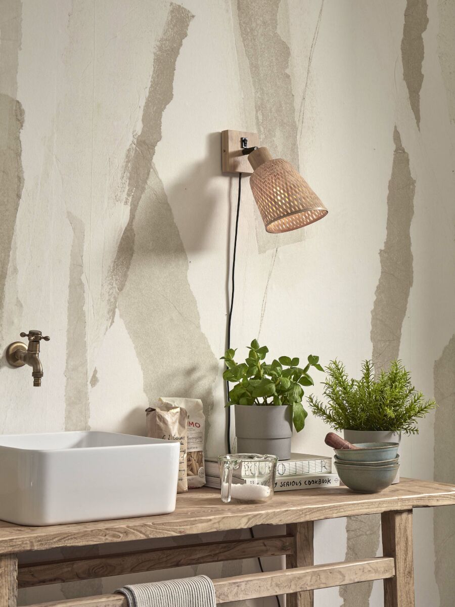 Wandleuchte Java Bambus Beige 