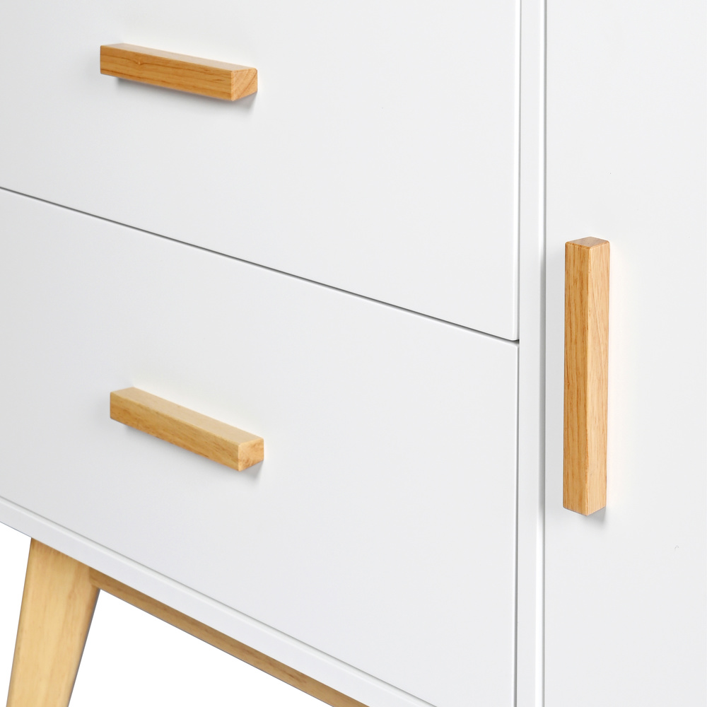 Tarolo Sideboard con 2 cassetti e 1 anta rovere bianco