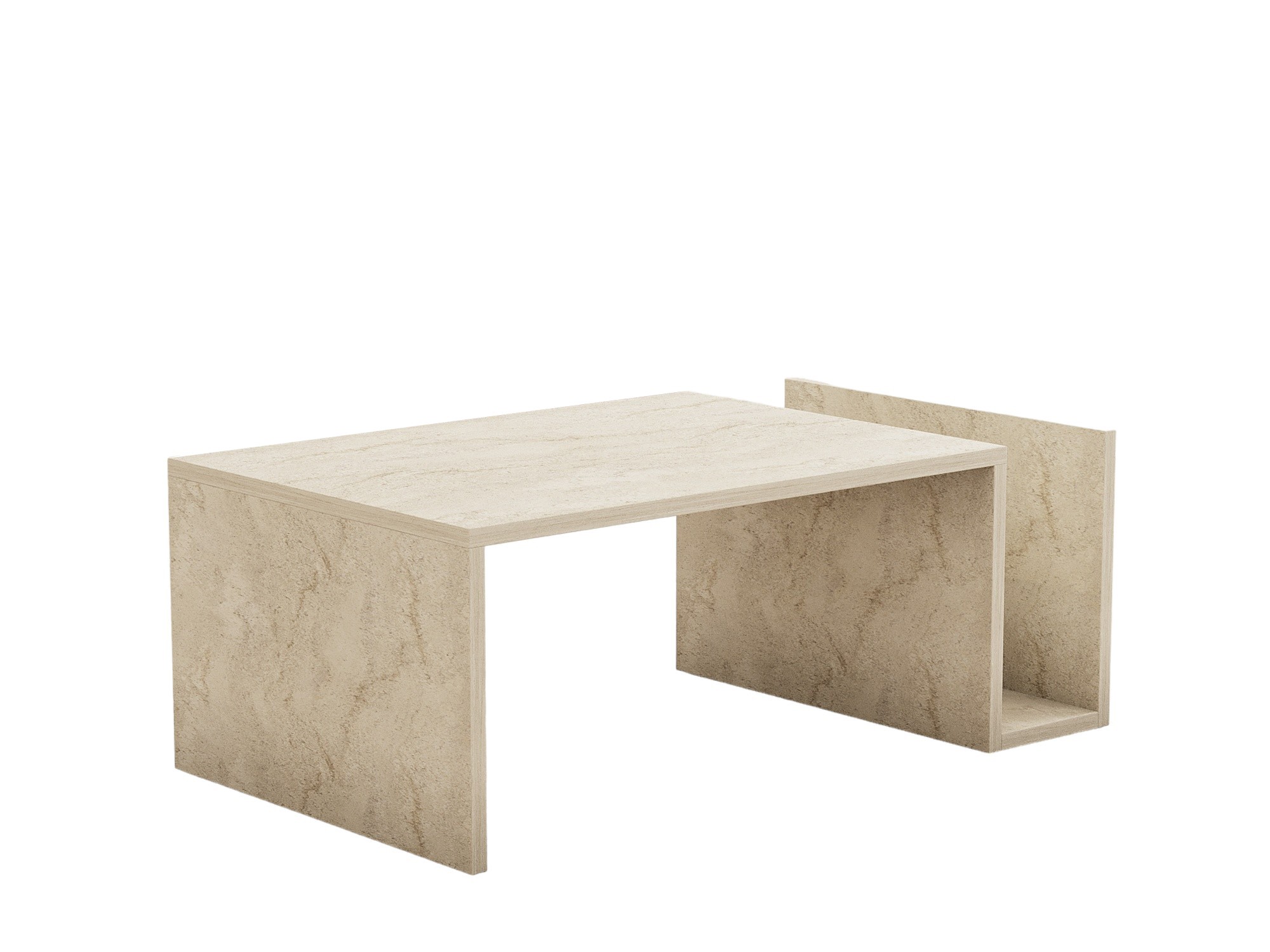 Memo Couchtisch Holz Travertine