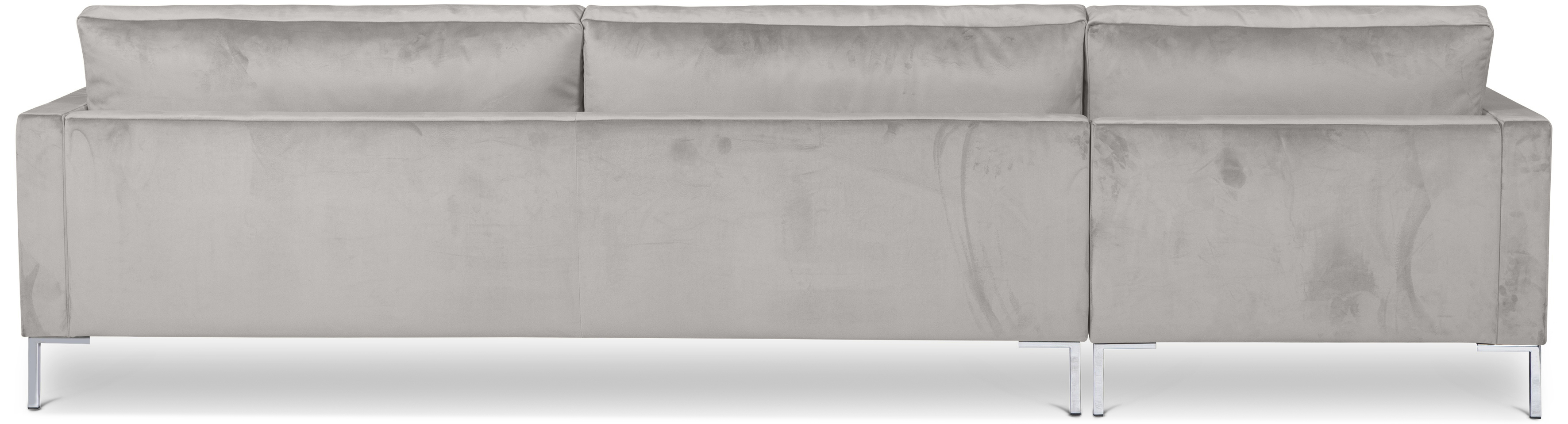 Portobello Sofa Récamiere Links Samt Metall Hellgrau