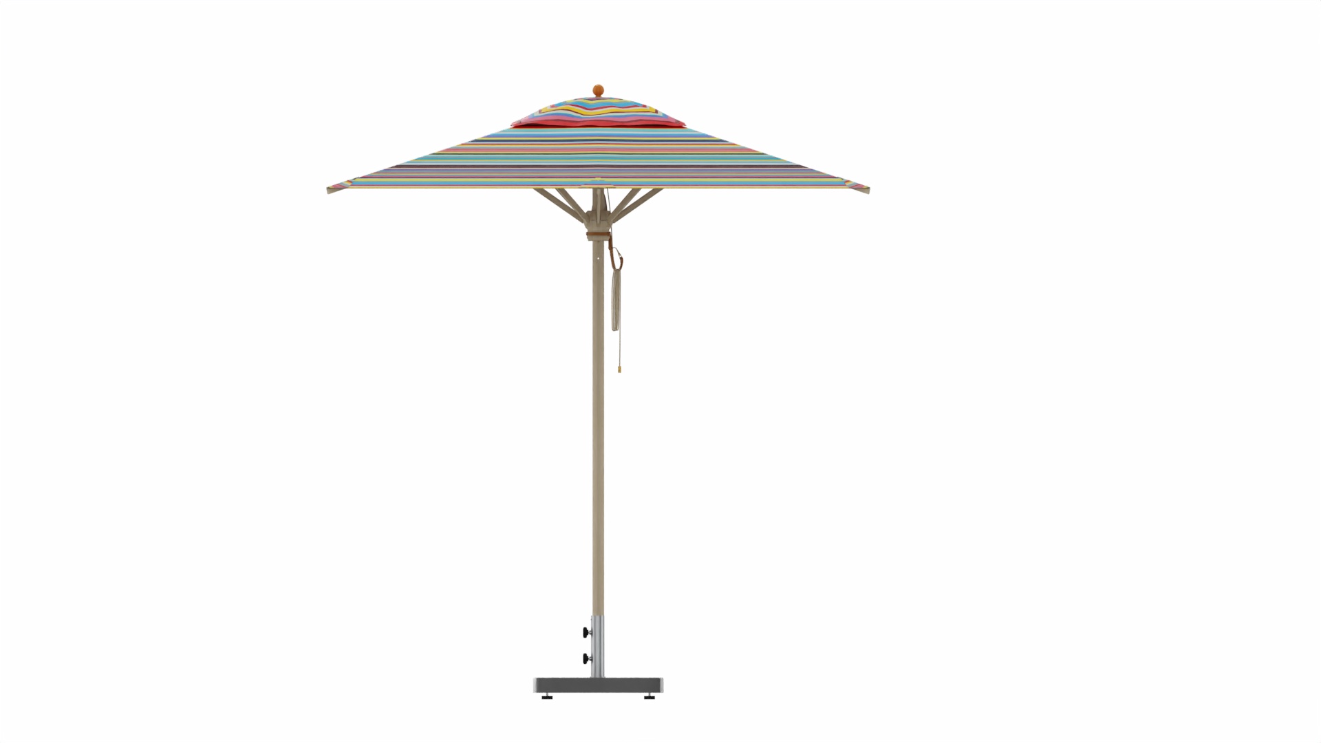 Classic Sun Umbrella Multicolored with Base Plate