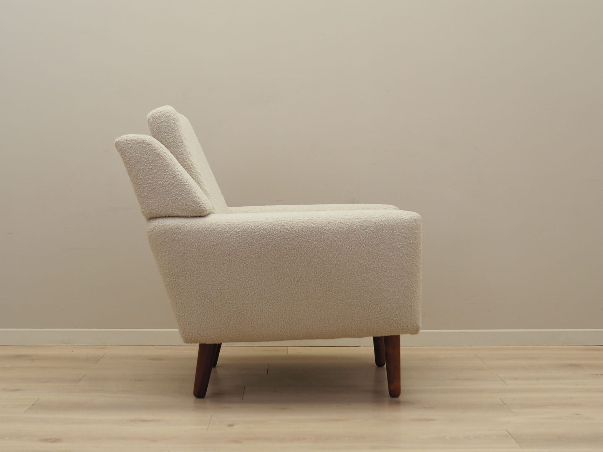 Armchair Textile Wood Cream 1970s