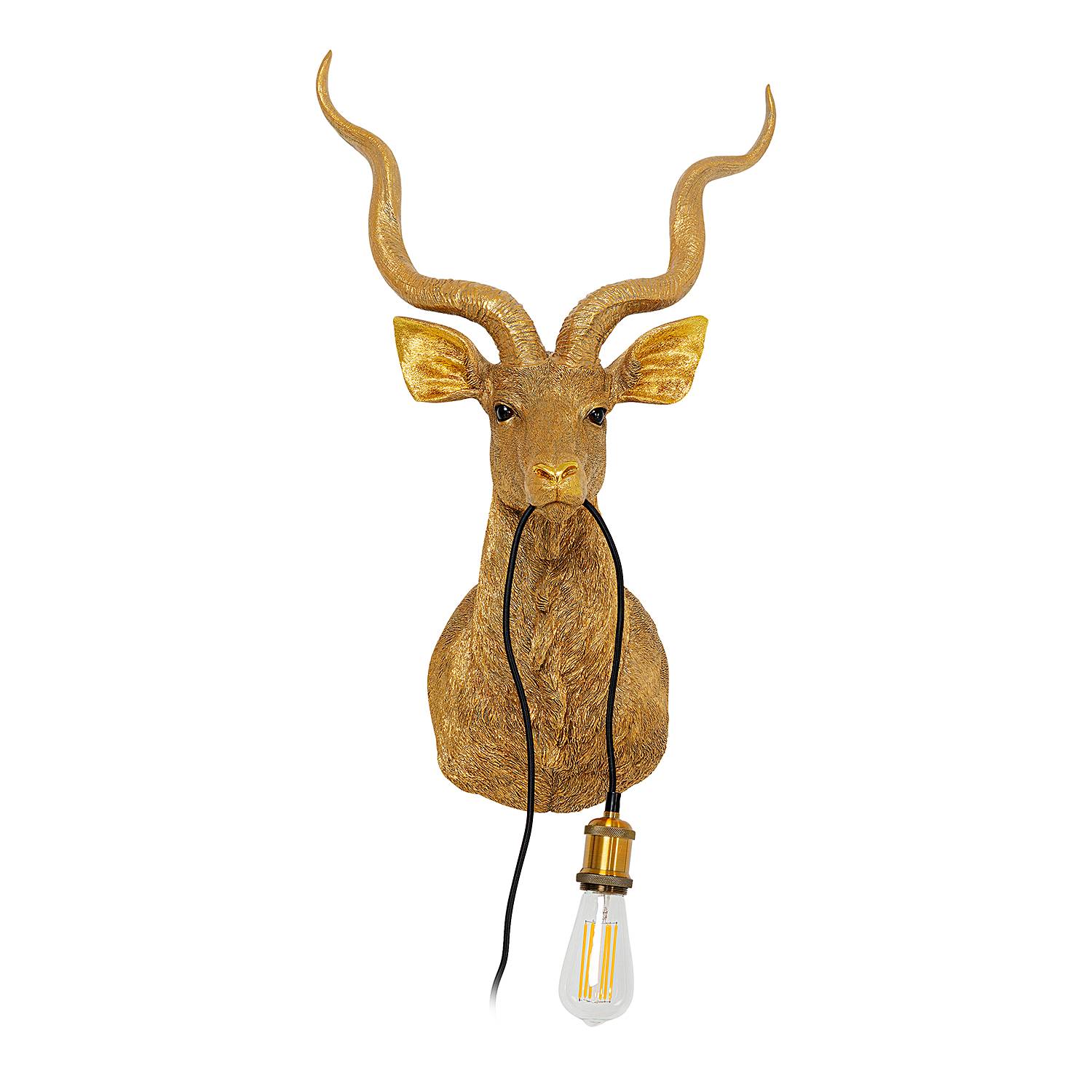 Animal Goat Wandleuchte Aluminium Polyresin Gold