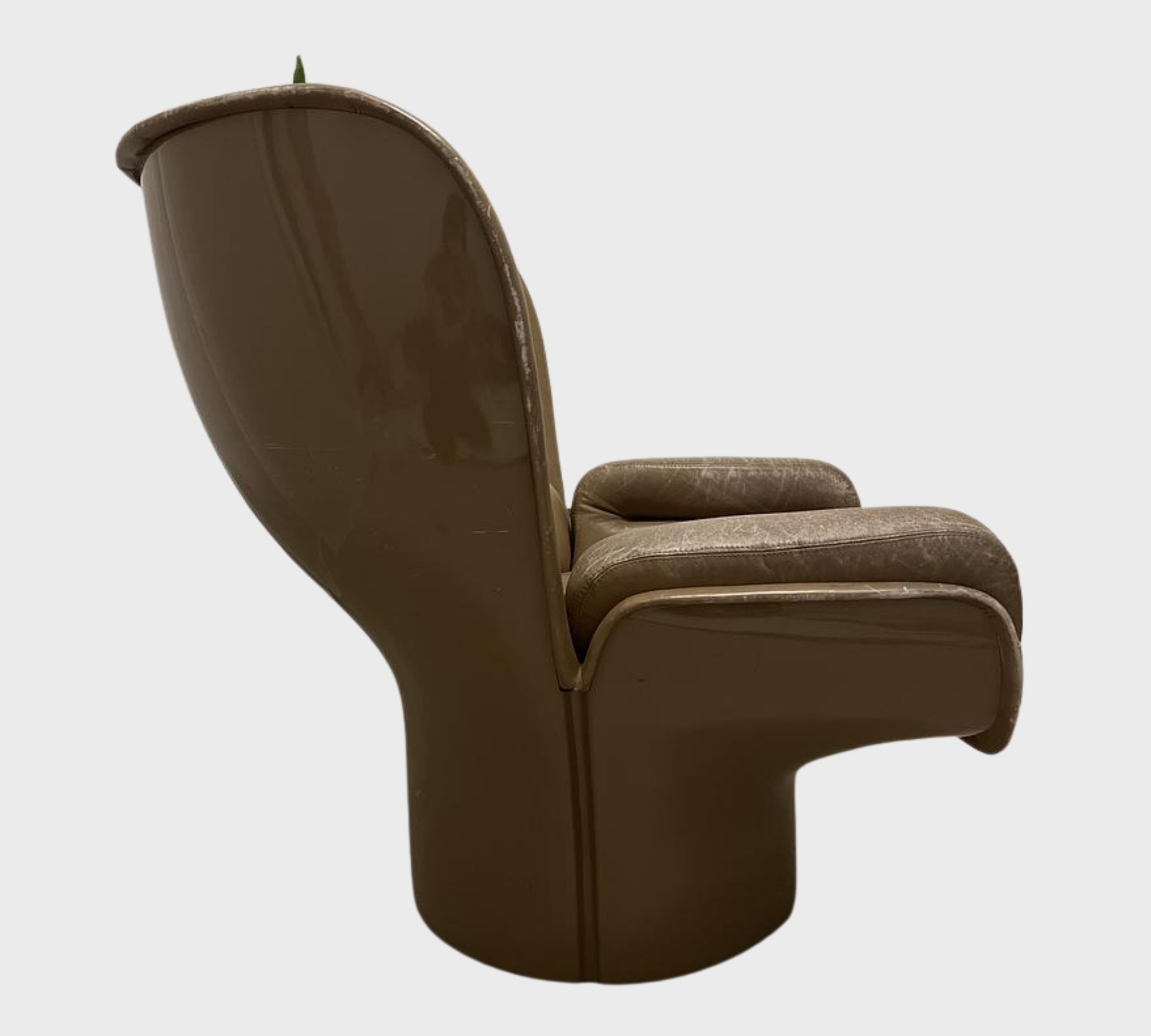 Joe Colombo Elda Sessel Leder Fiberglas Beige