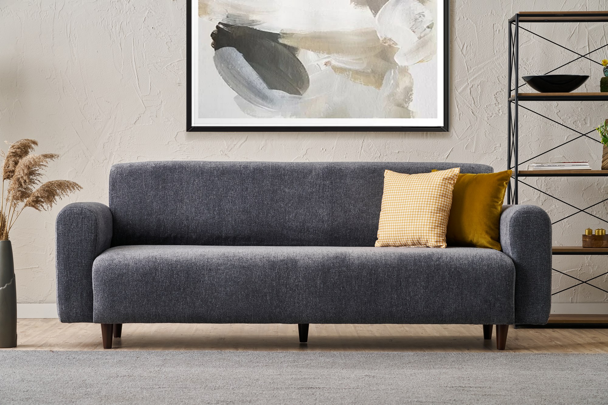 Noya Sofa 3-Sitzer Chenille Grau