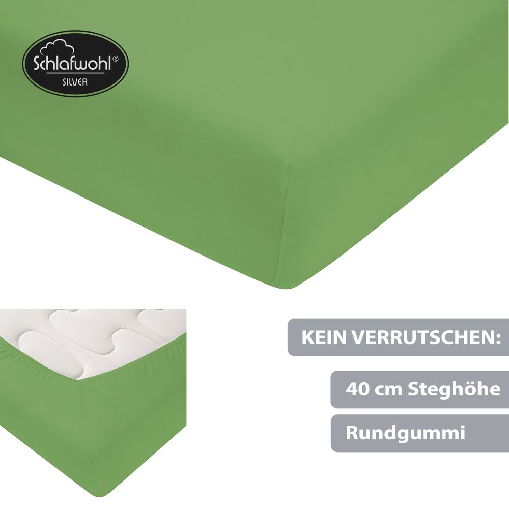 Spannleintuch für Boxspringbett aus Baumwolle Grün