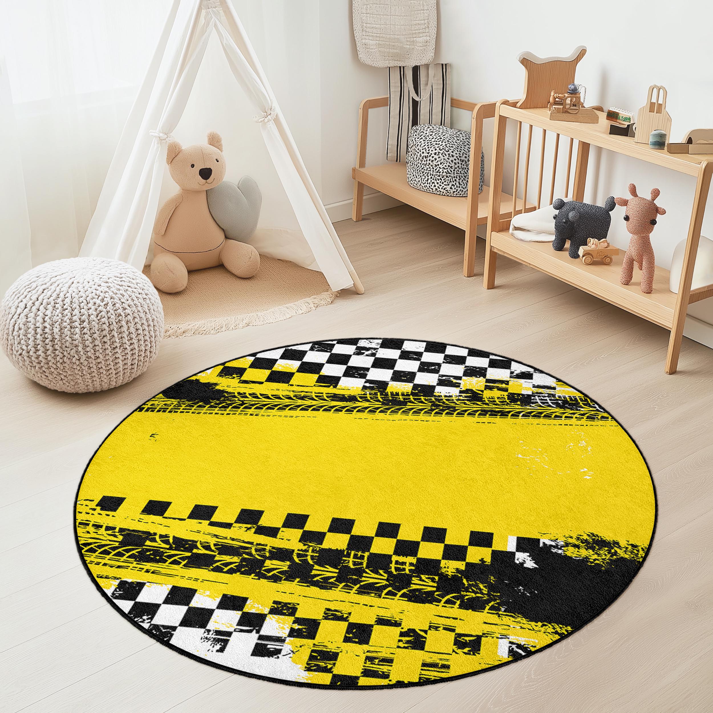 Tracce di pneumatici Tappeto per bambini Multicolore ⌀120cm