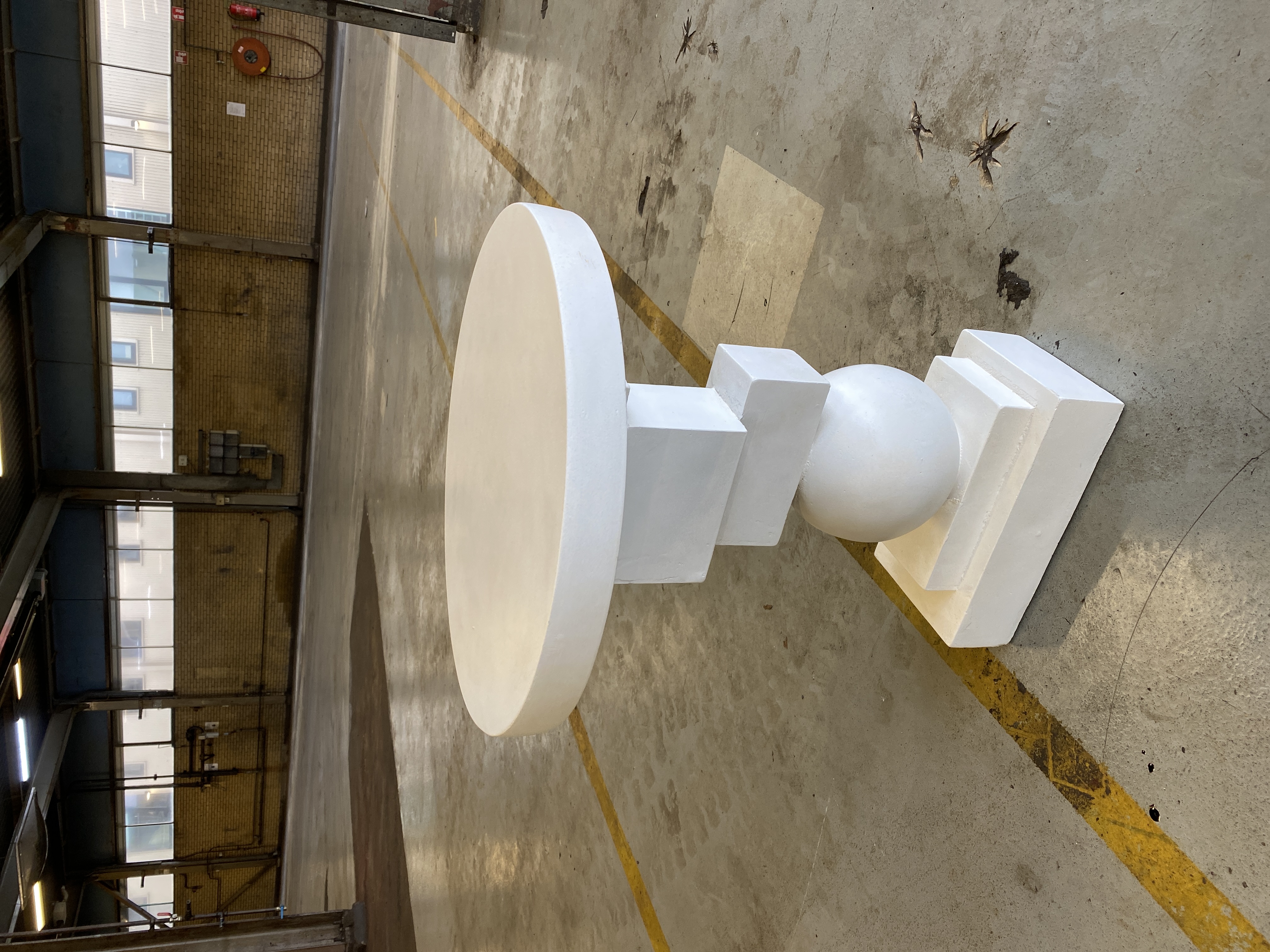 Artist Side table Fiber concrete Bone white