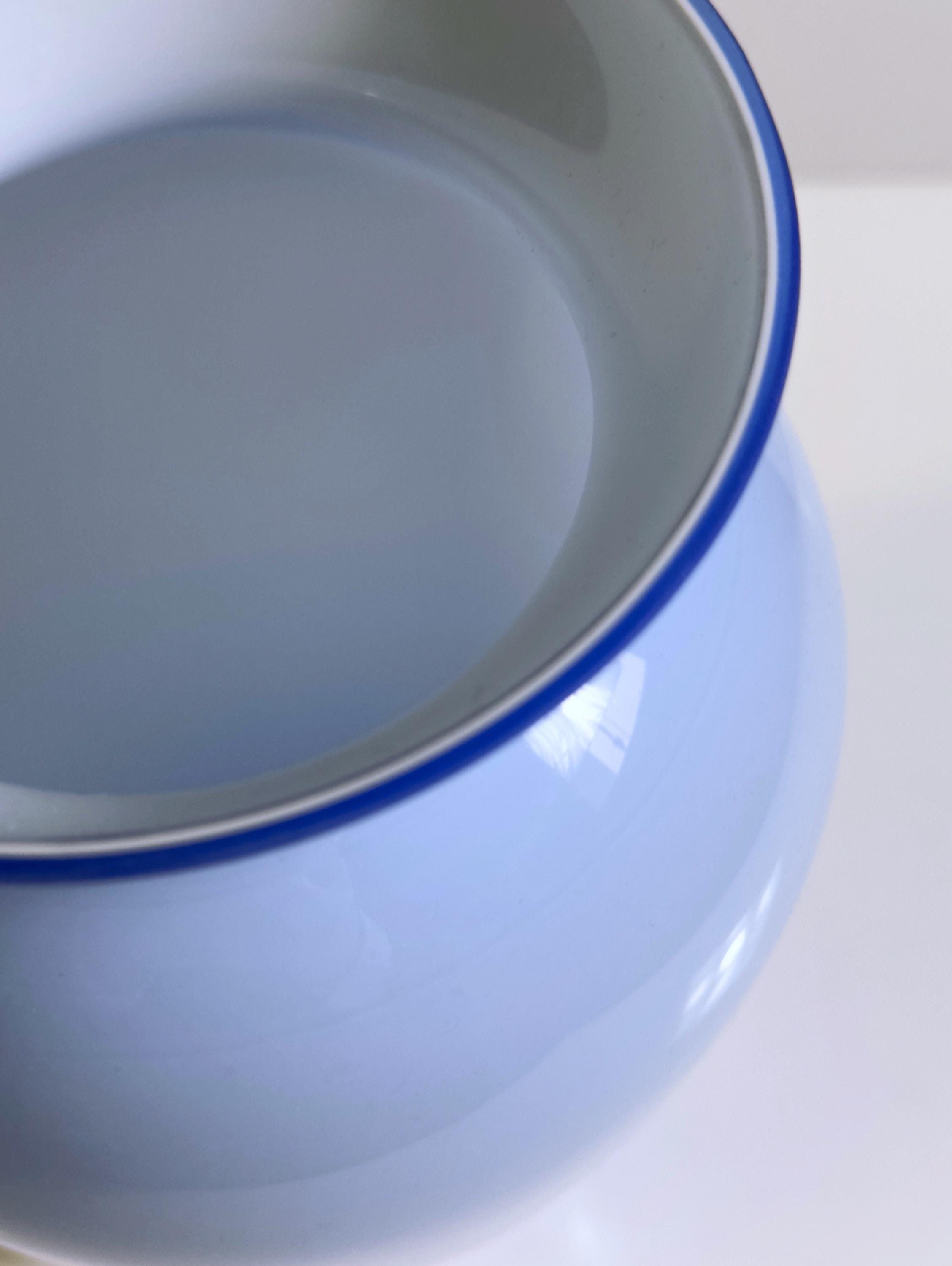 Vintage Vase Milchglas Opalina Filigrana Blau 1970er Jahre