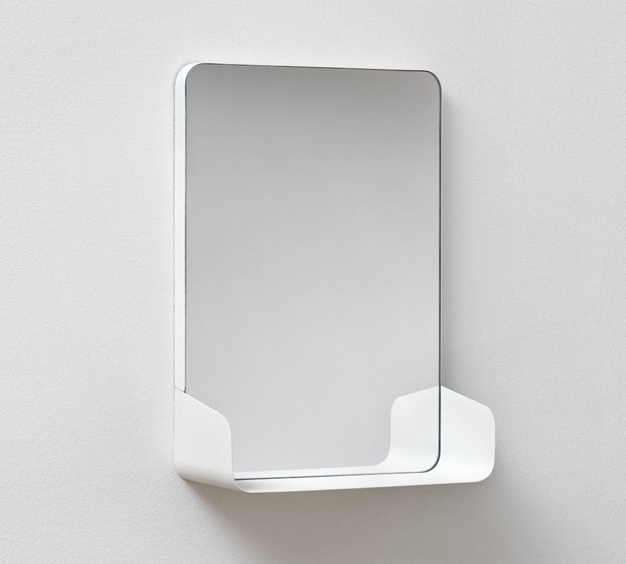 Shelf Magnetischer Spiegel mit Ablage Metall Weiß