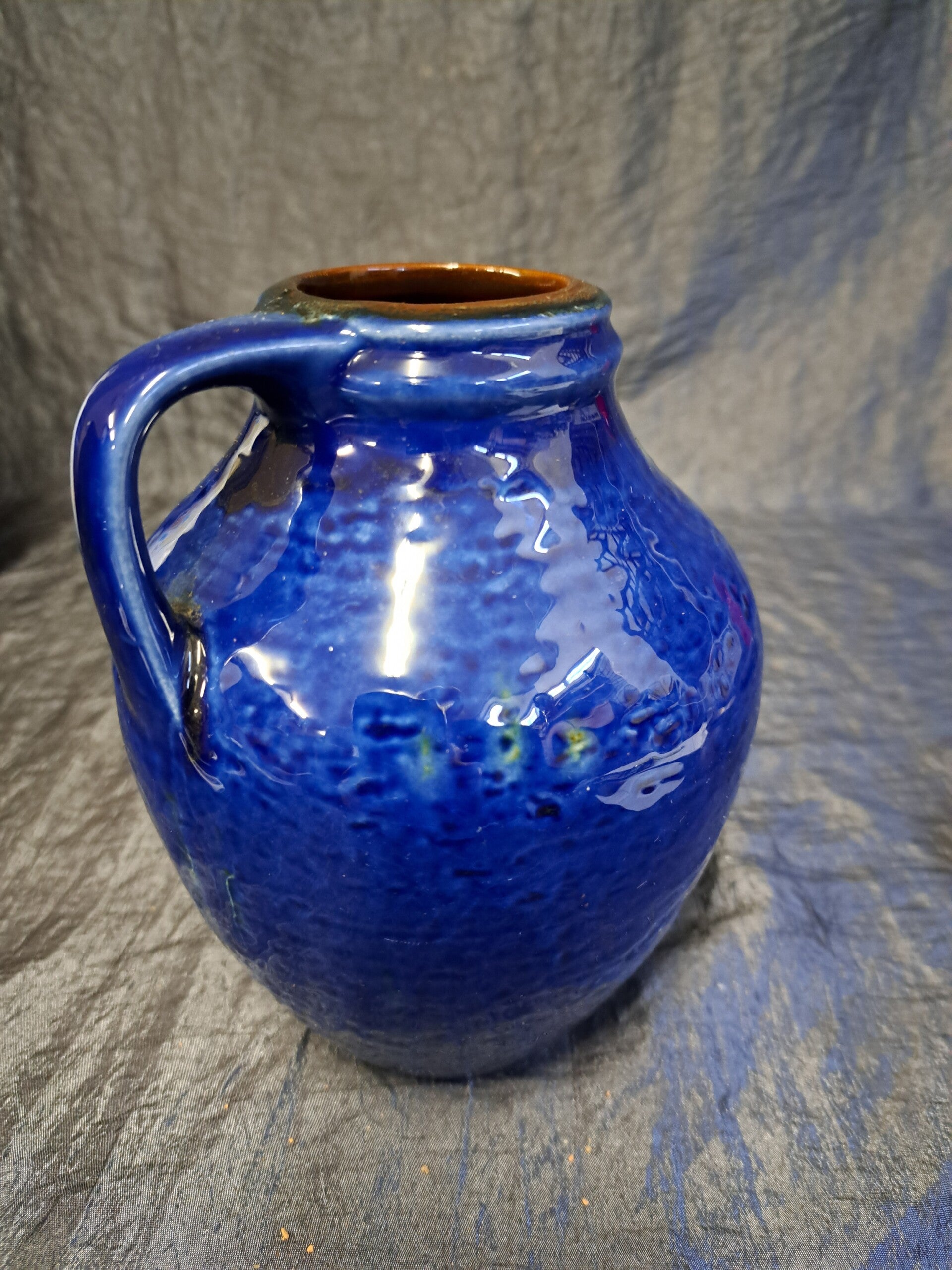 Vintage Vase Keramik Blau 