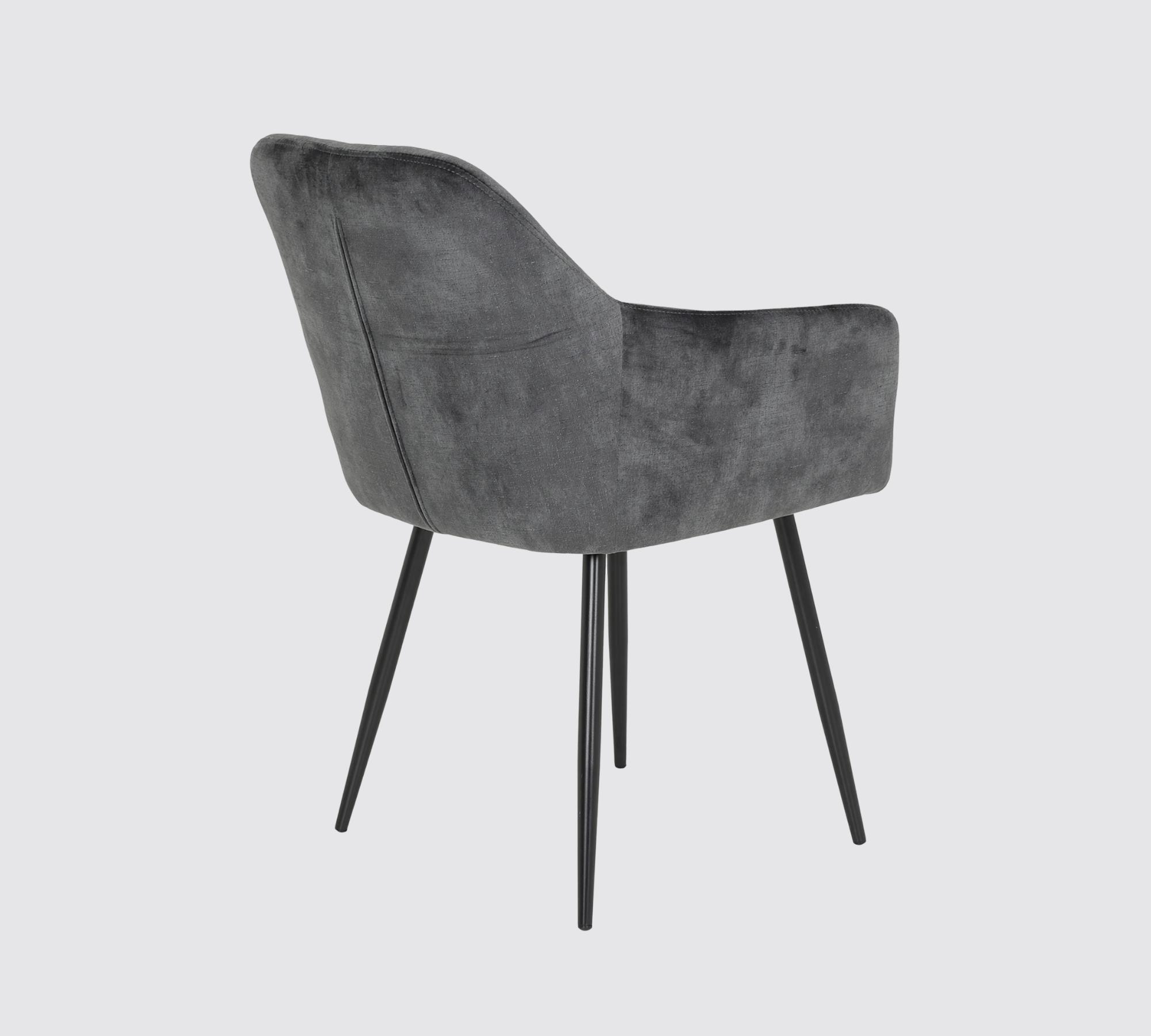 2x Armchair upholstered in tufted velvet, medium grey