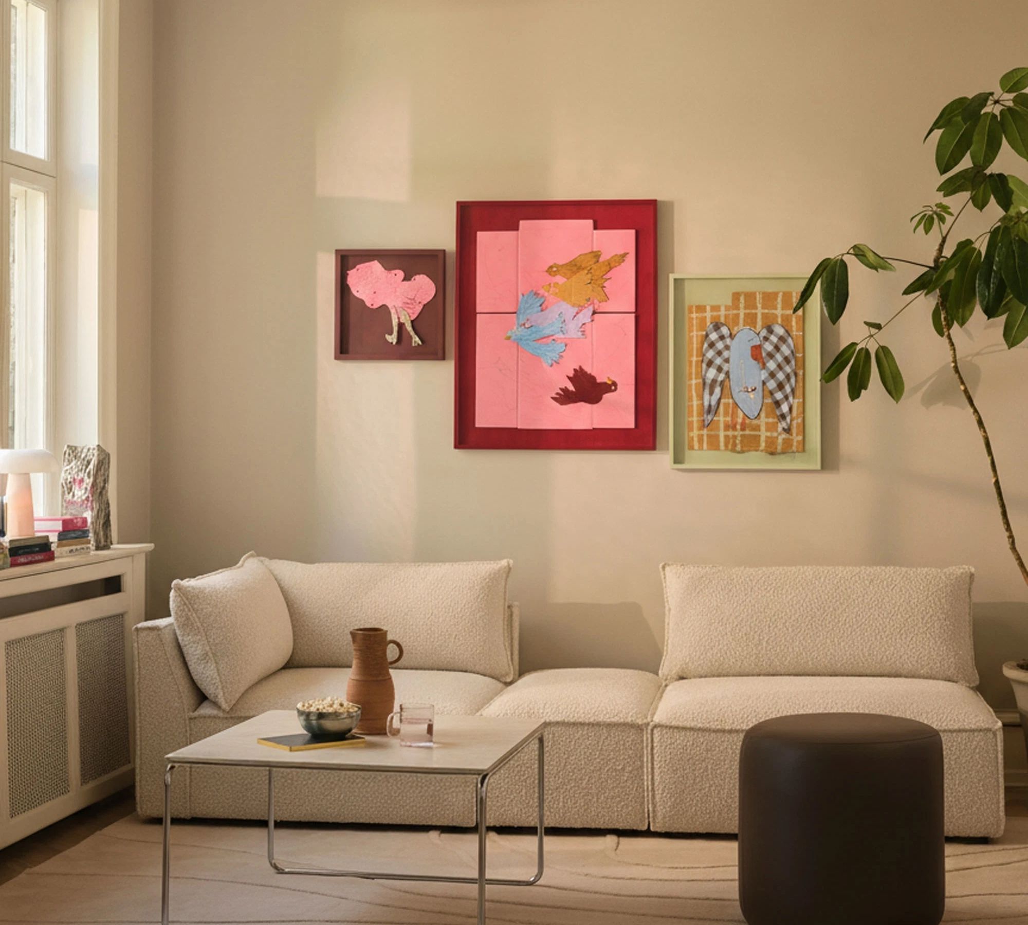 Marlon Couchtisch Sand Stone Chrom 70x70 cm