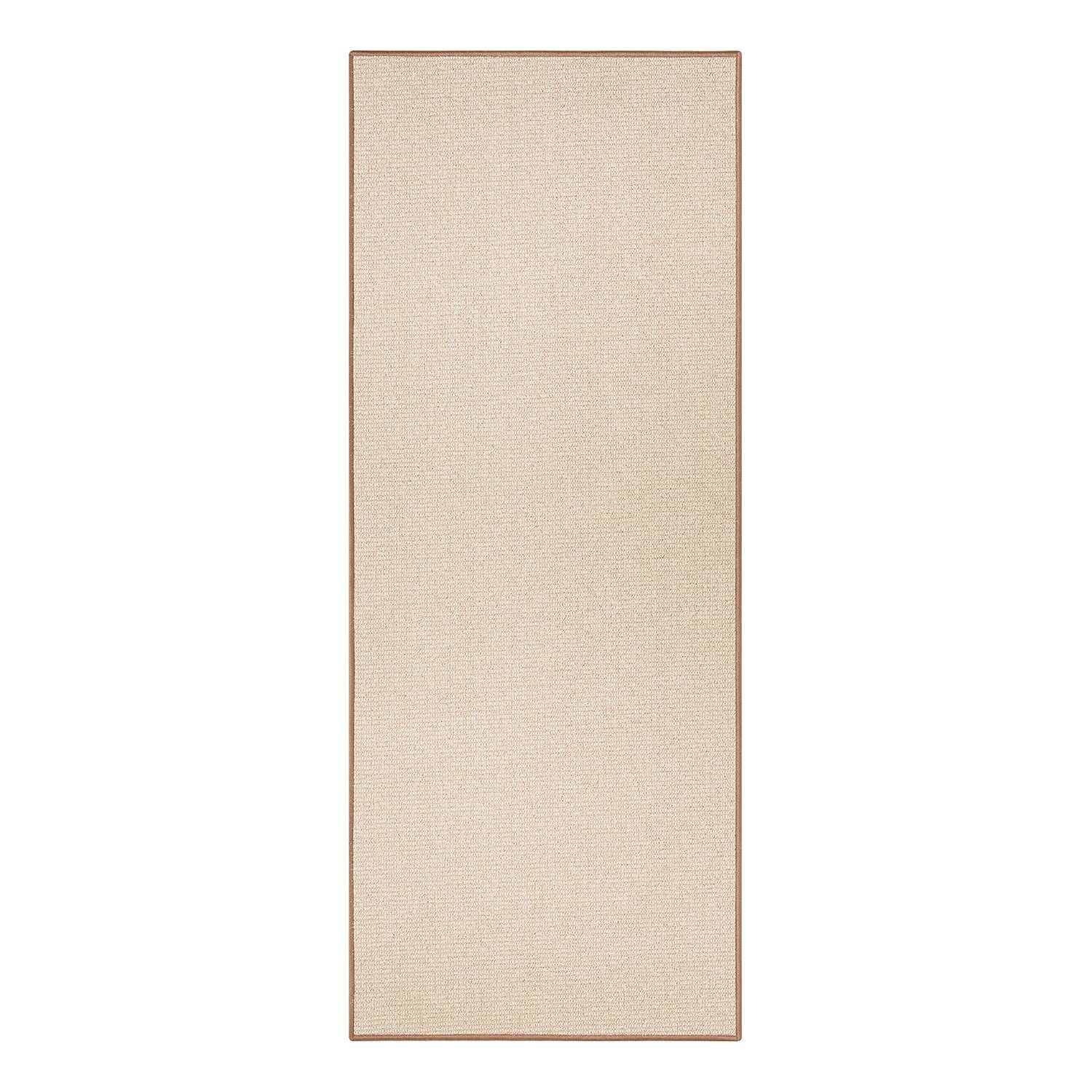 Läufer Bouclé Kunstfaser Beige 80 x 200 cm