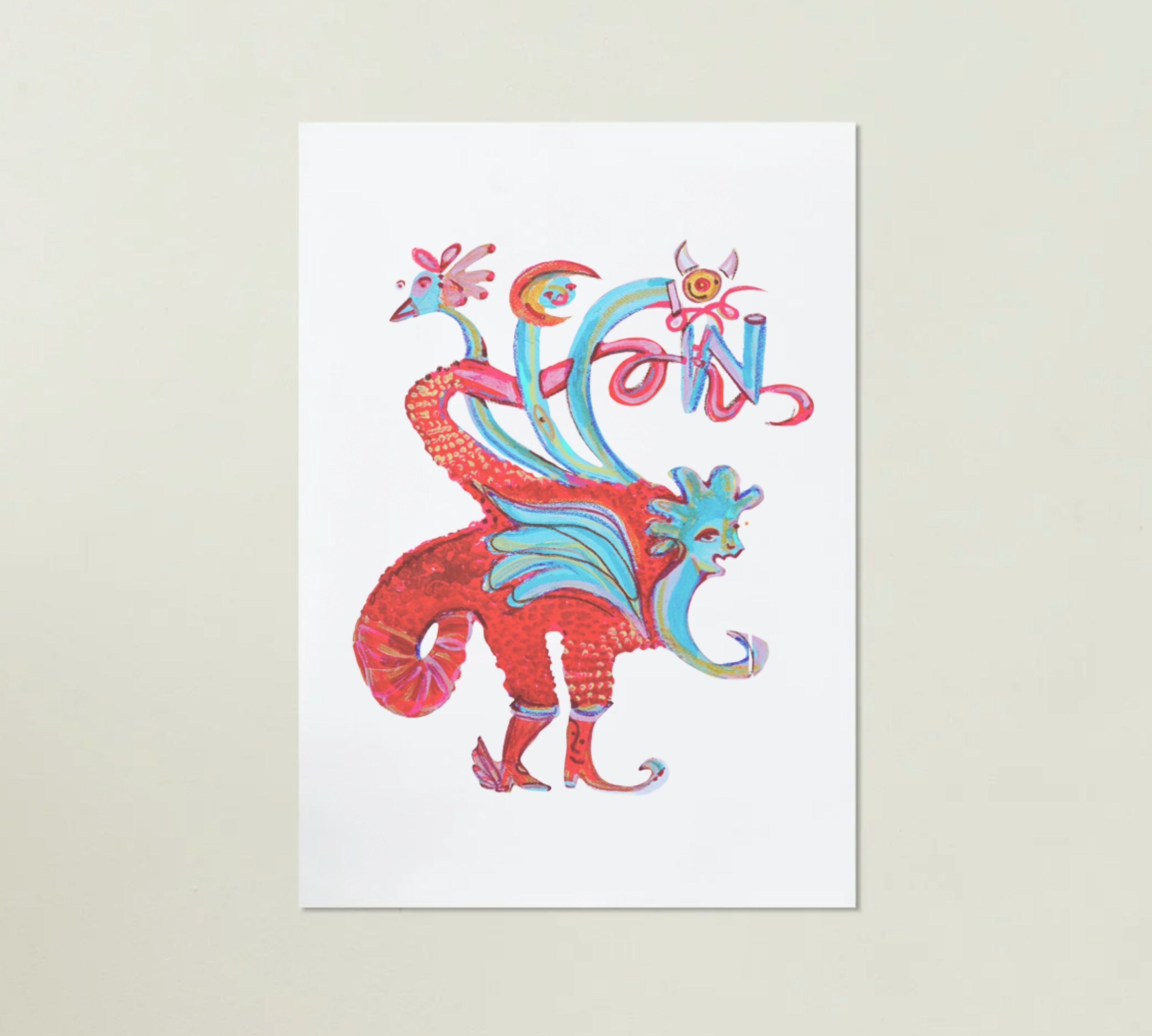 Python Art Print Multicolored