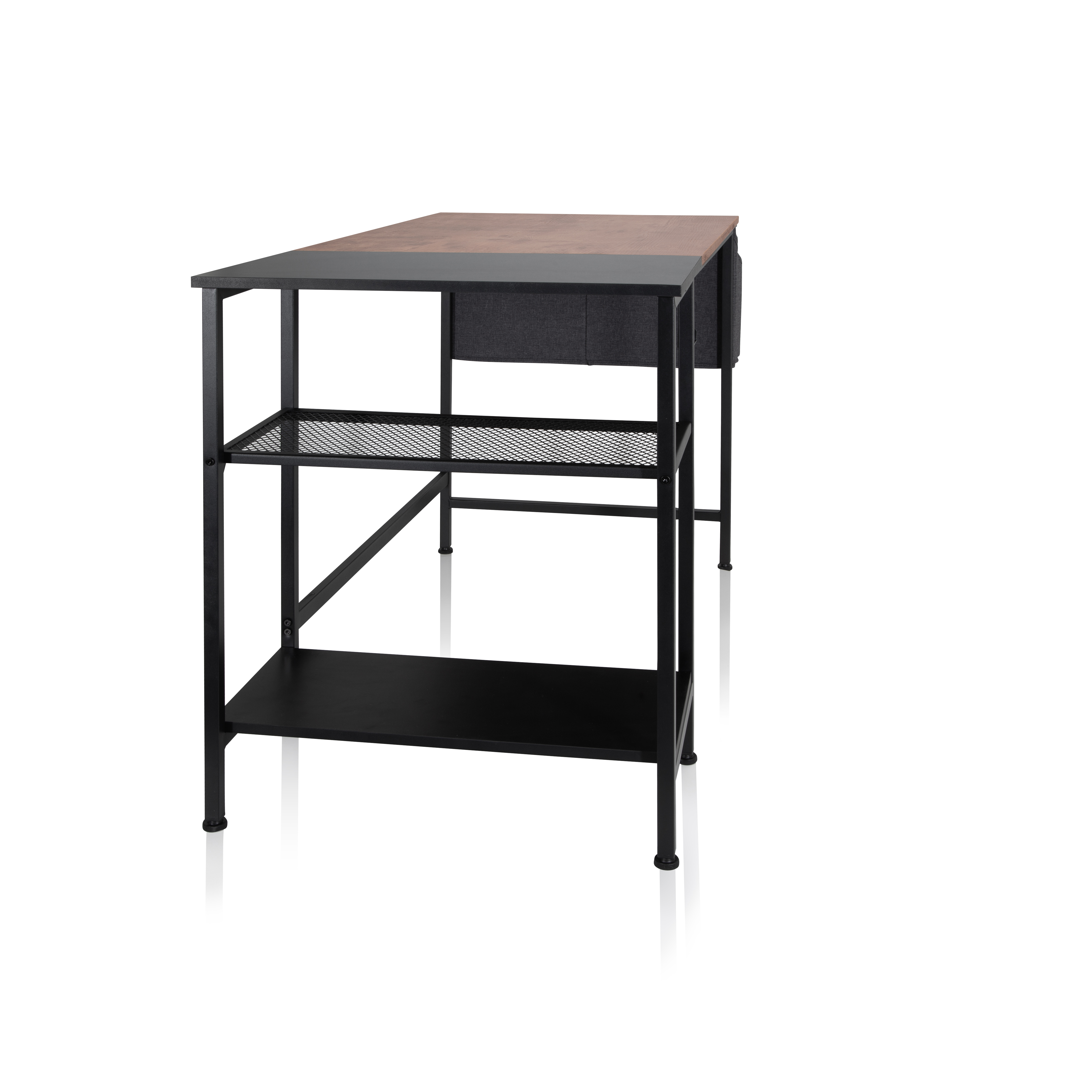 Desk with side shelf Black Brown 120 x 60 cm