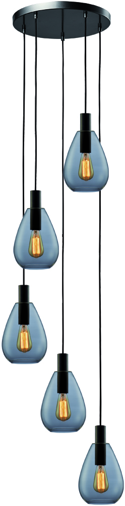 Pendant light Smoked glass Grey