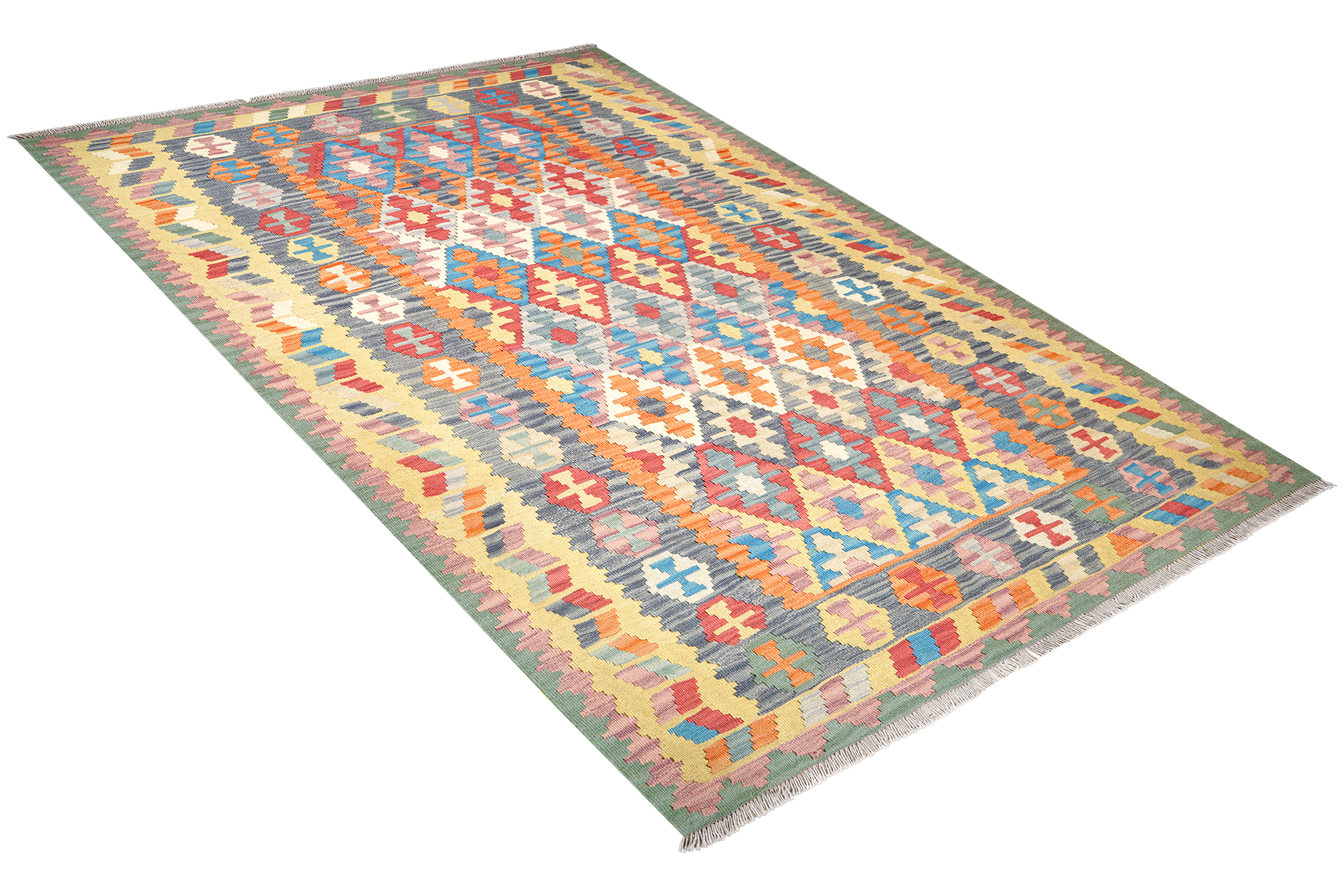 Kelim Gashgai Carpet Wool Multicolored