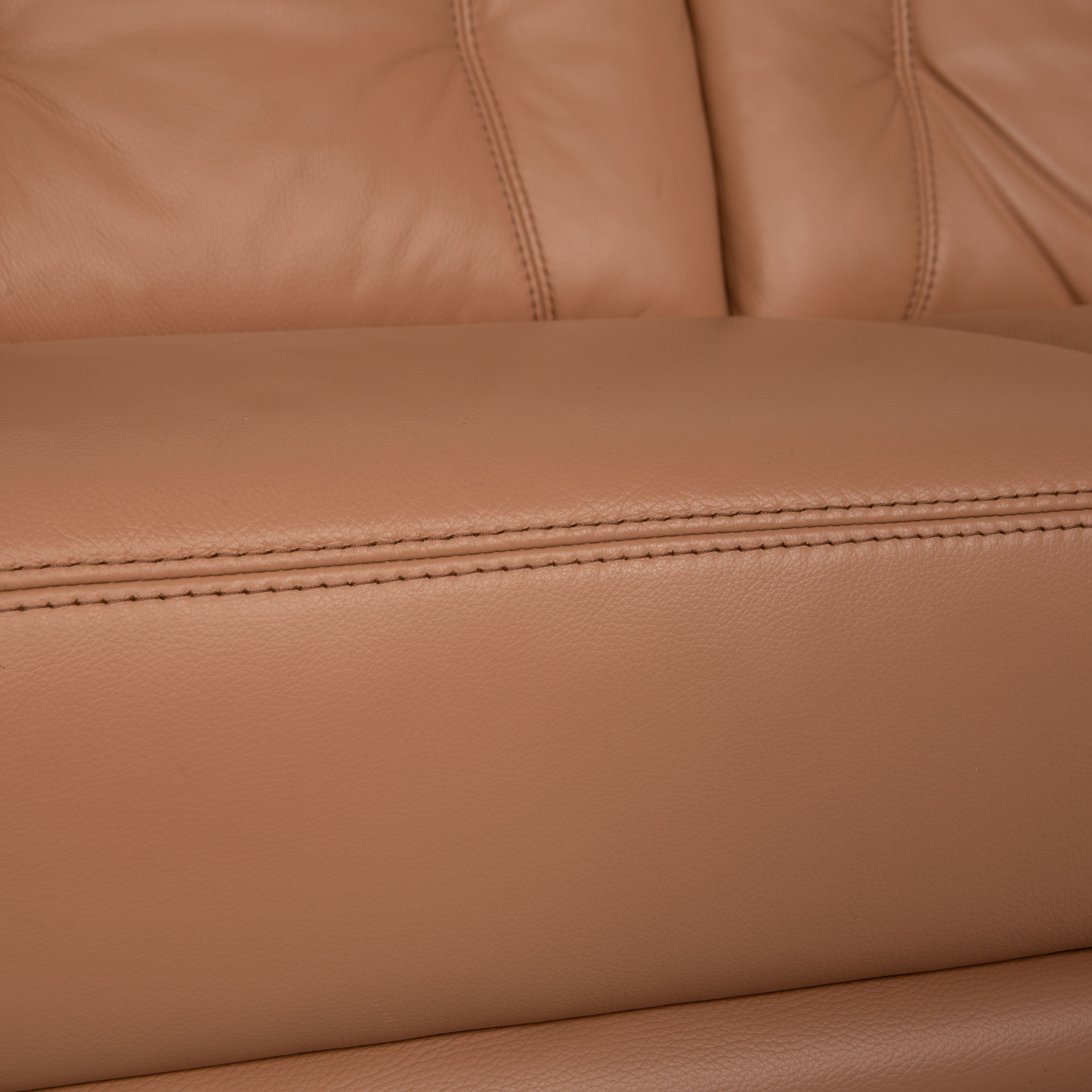 Sofa 4-Sitzer Leder Beige
