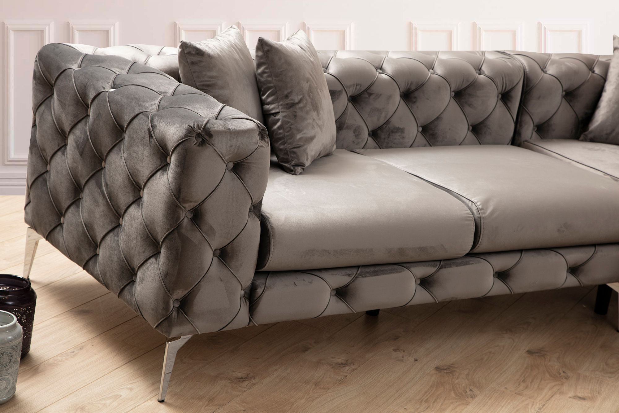 Elegantes Ecksofa Anthrazit