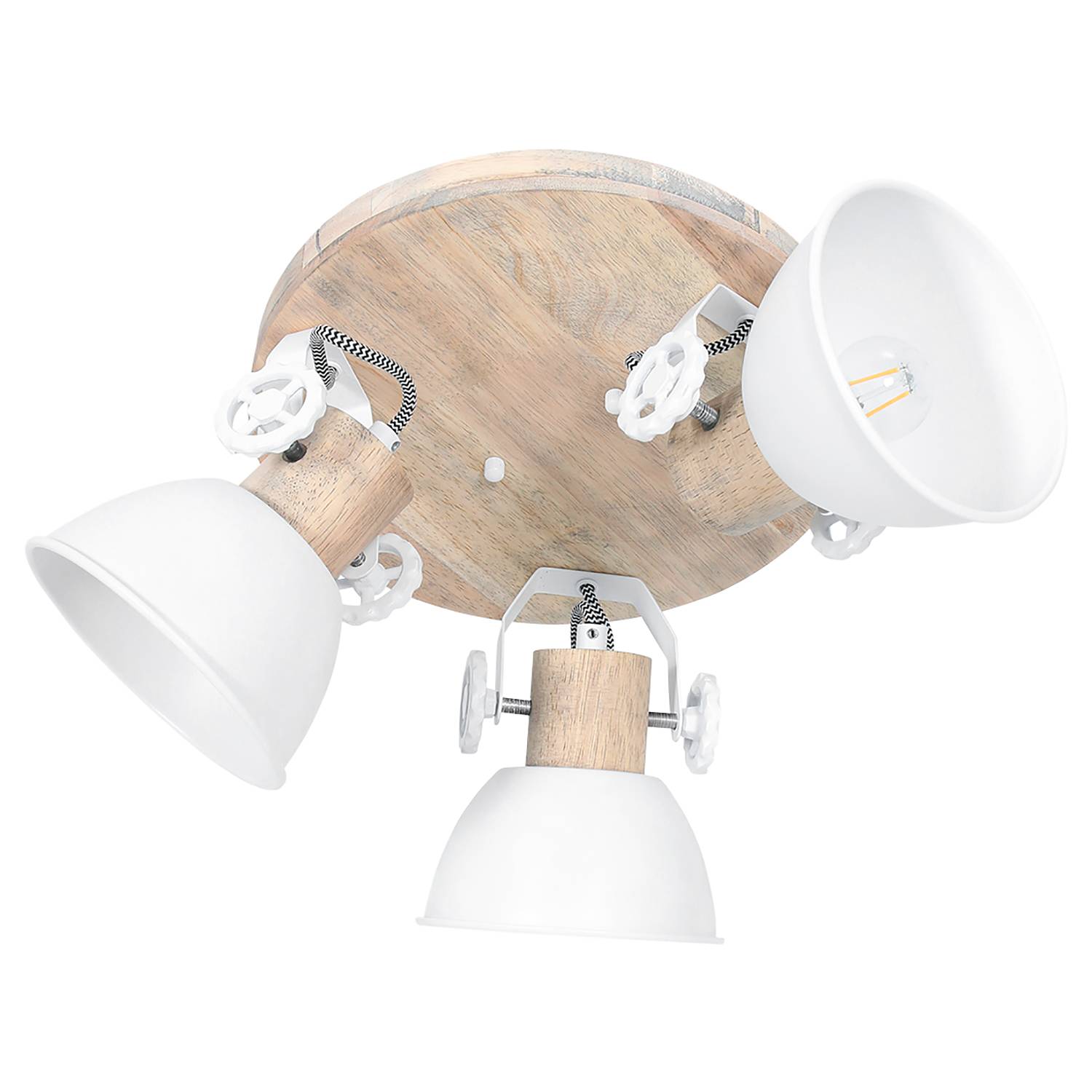 Ceiling light Gearwood VI 3-bulb Solid Oak