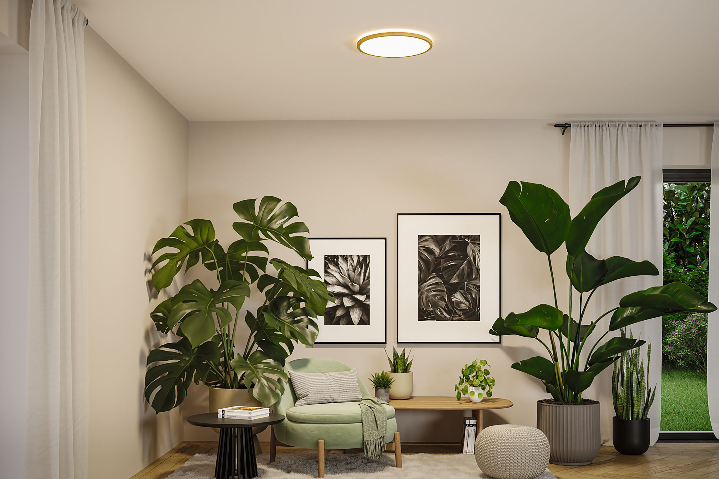 Atria Shine WS LED-Deckenleuchte Eiche Dekor