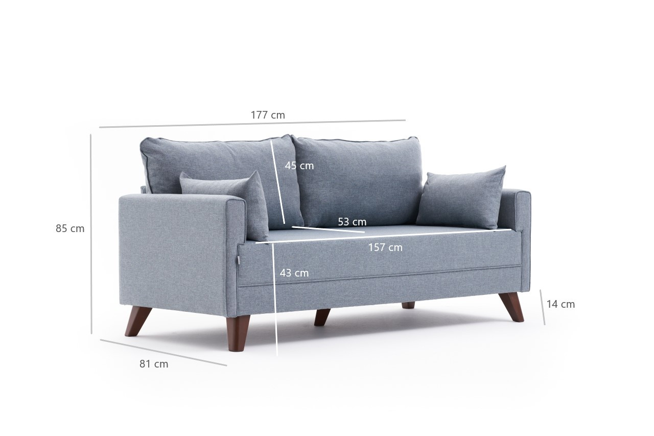 Bella Sofa 2-Sitzer Blau