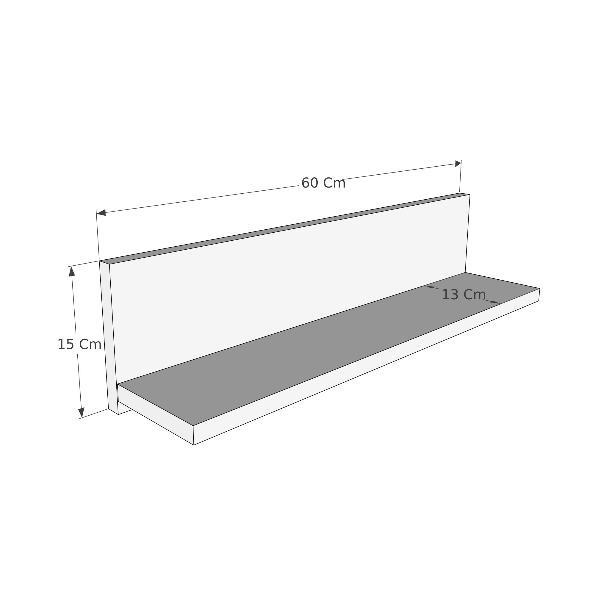 Shelf Wandregal Holz Walnuss Weiß