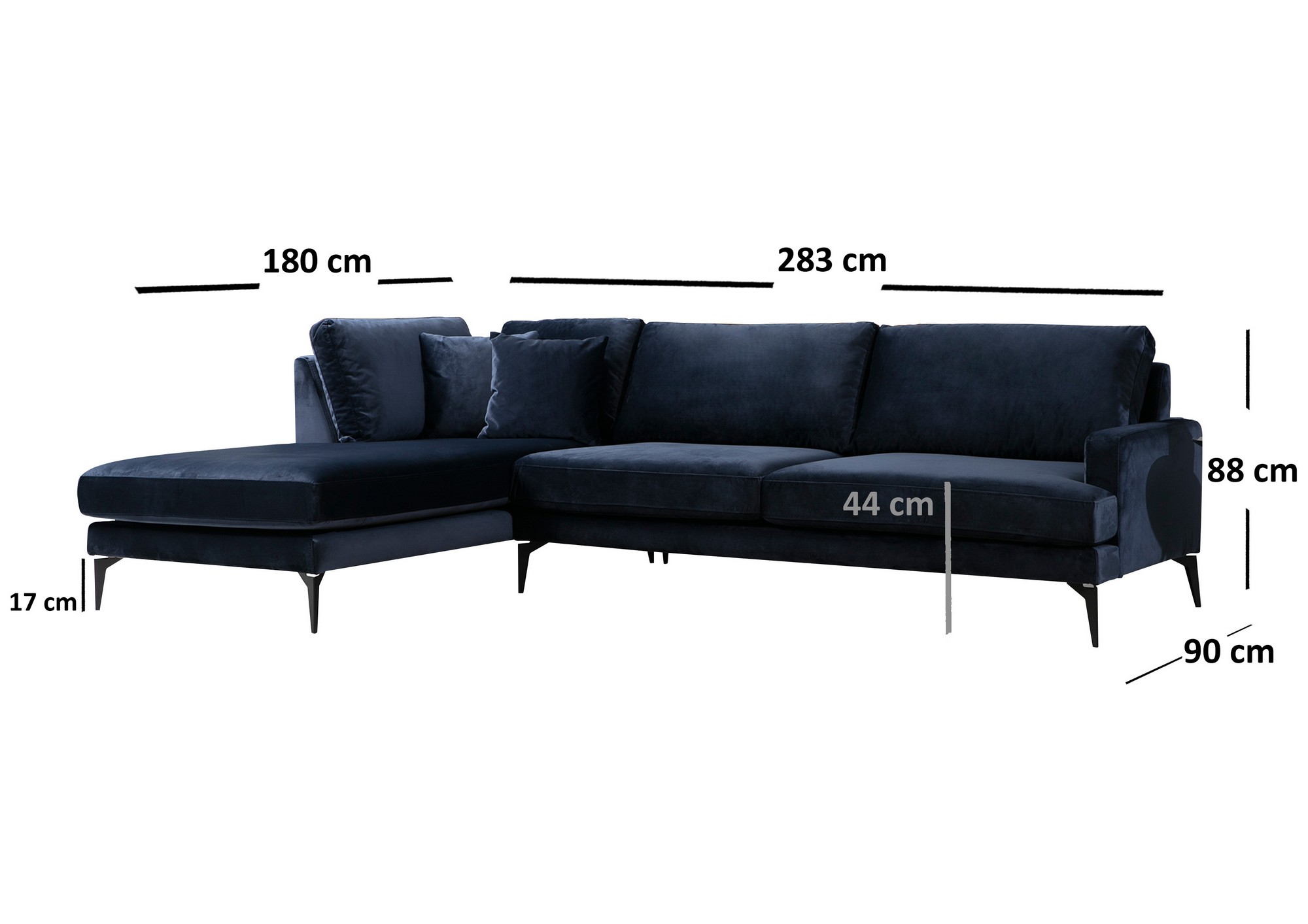 Papira Ecksofa Links Marineblau