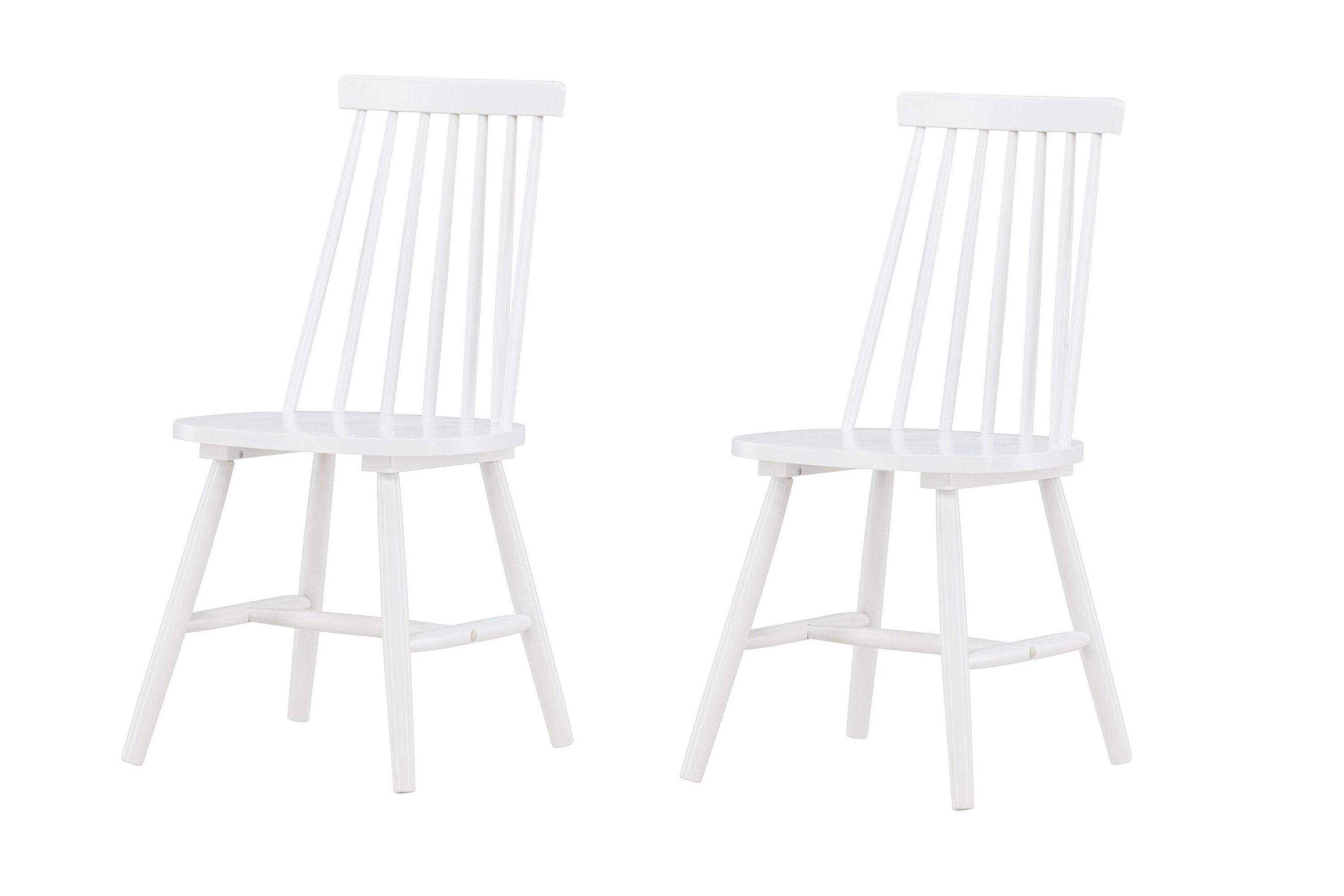 Lönneberga 2x Esszimmerstuhl- Set Kautschukbaum Weiß