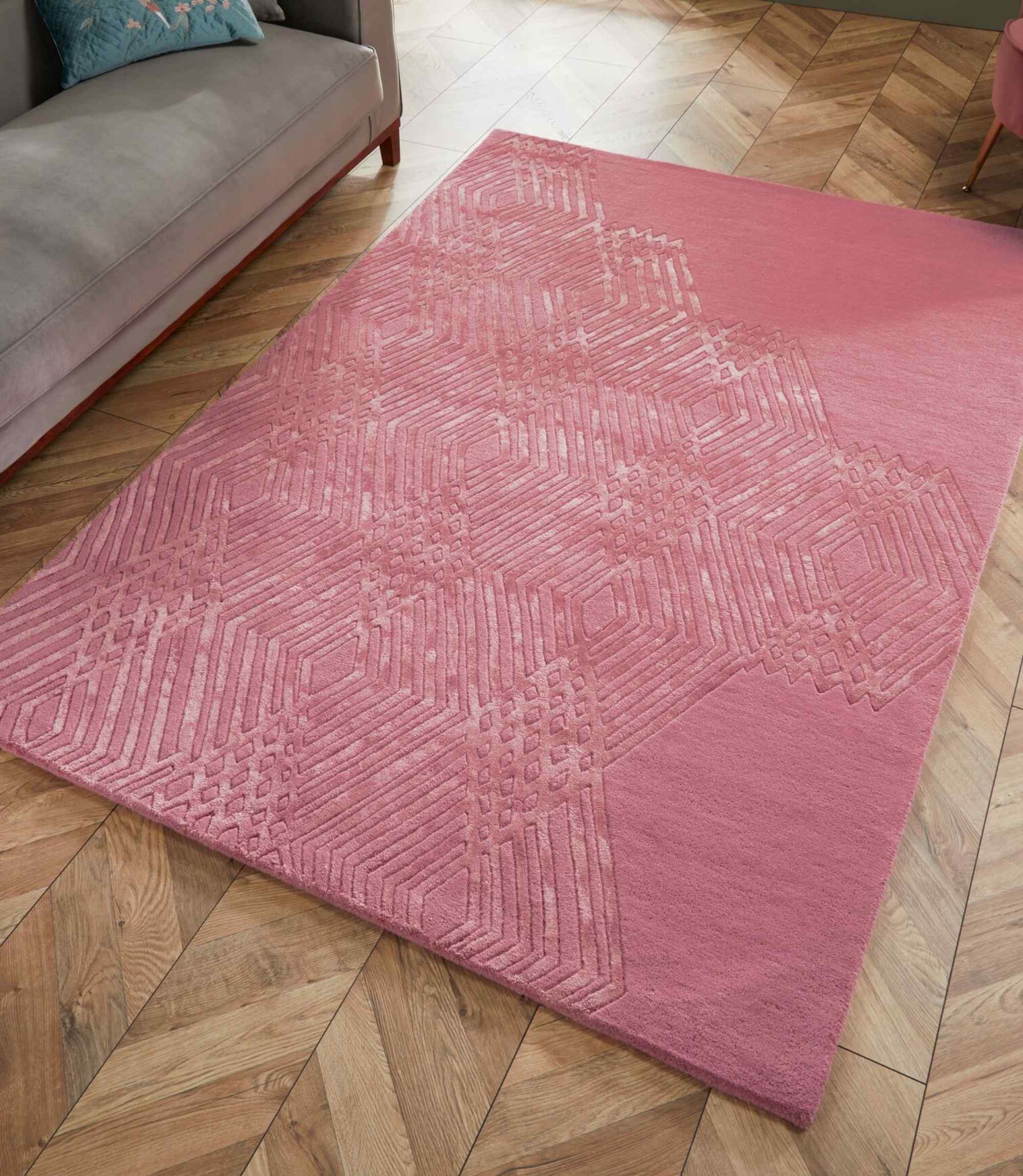 Wollmischteppich Architect Diamonds Rosé 160 x 230 cm