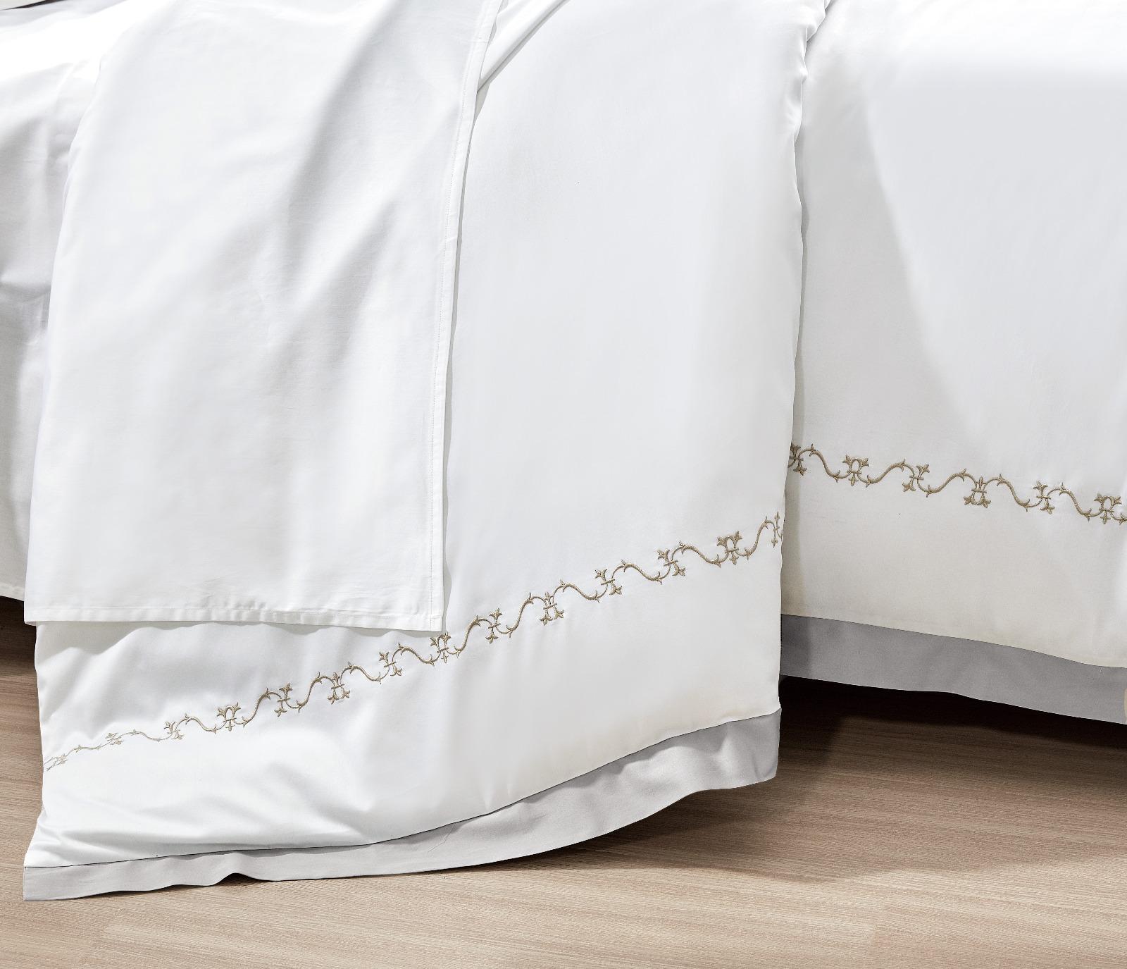 Bettwäsche-Set 6-tlg. 100% Premium-Baumwolle Weiß 220x240 cm