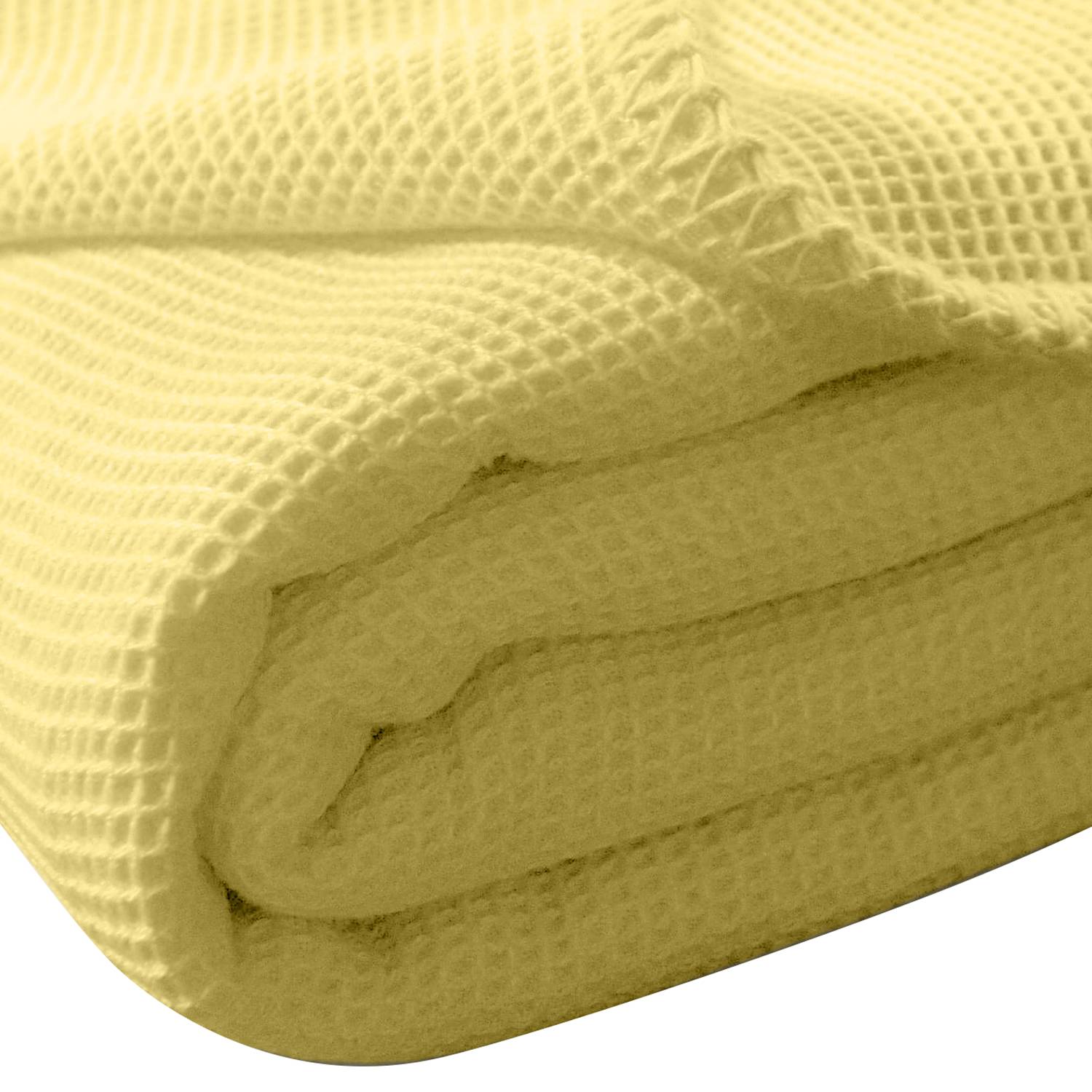 La Diva Maison Tagesdecke Waffelpique Sonnengelb 220 x 240 cm