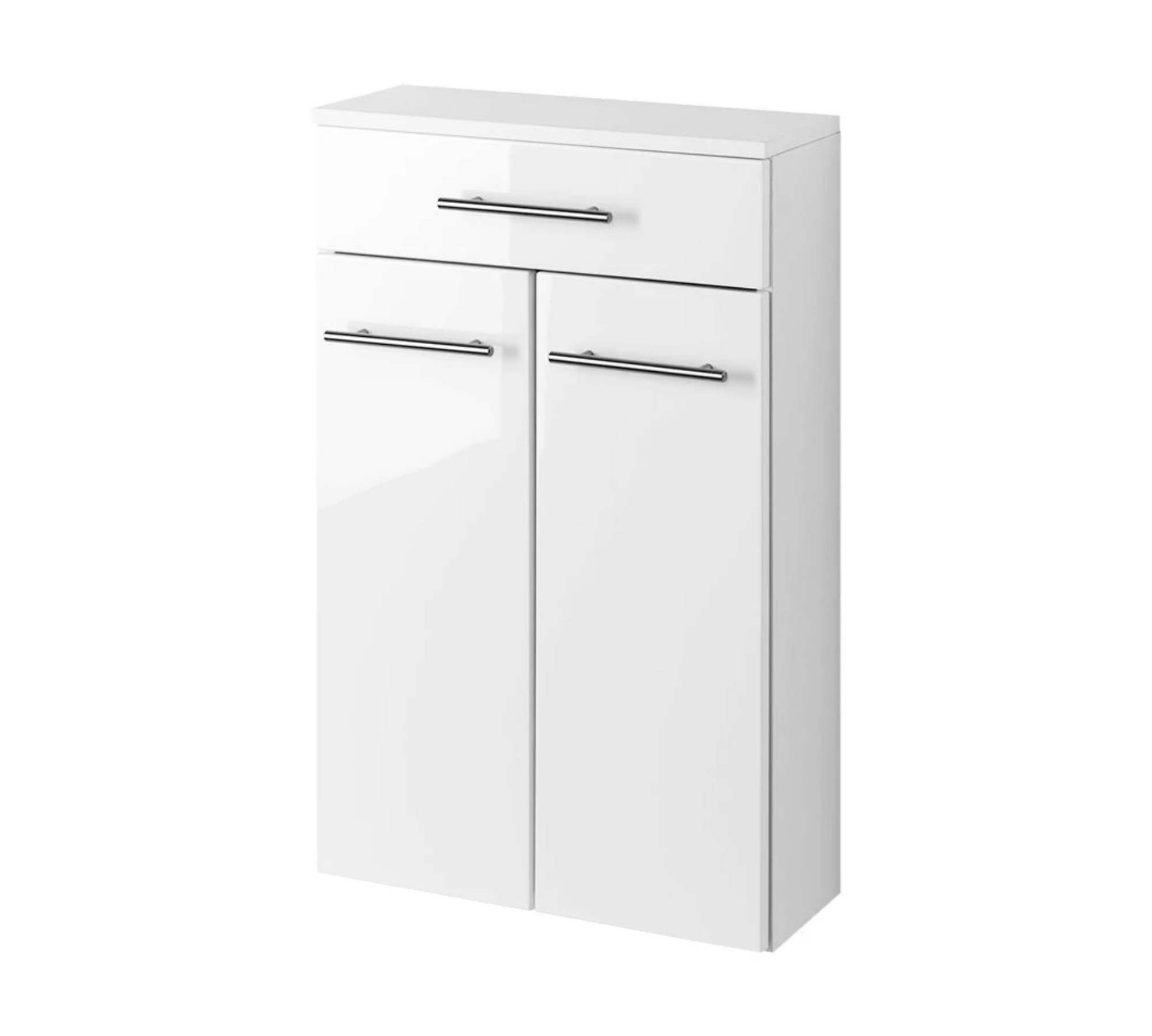 Badezimmerschrank Holz Weiß Hochglanz