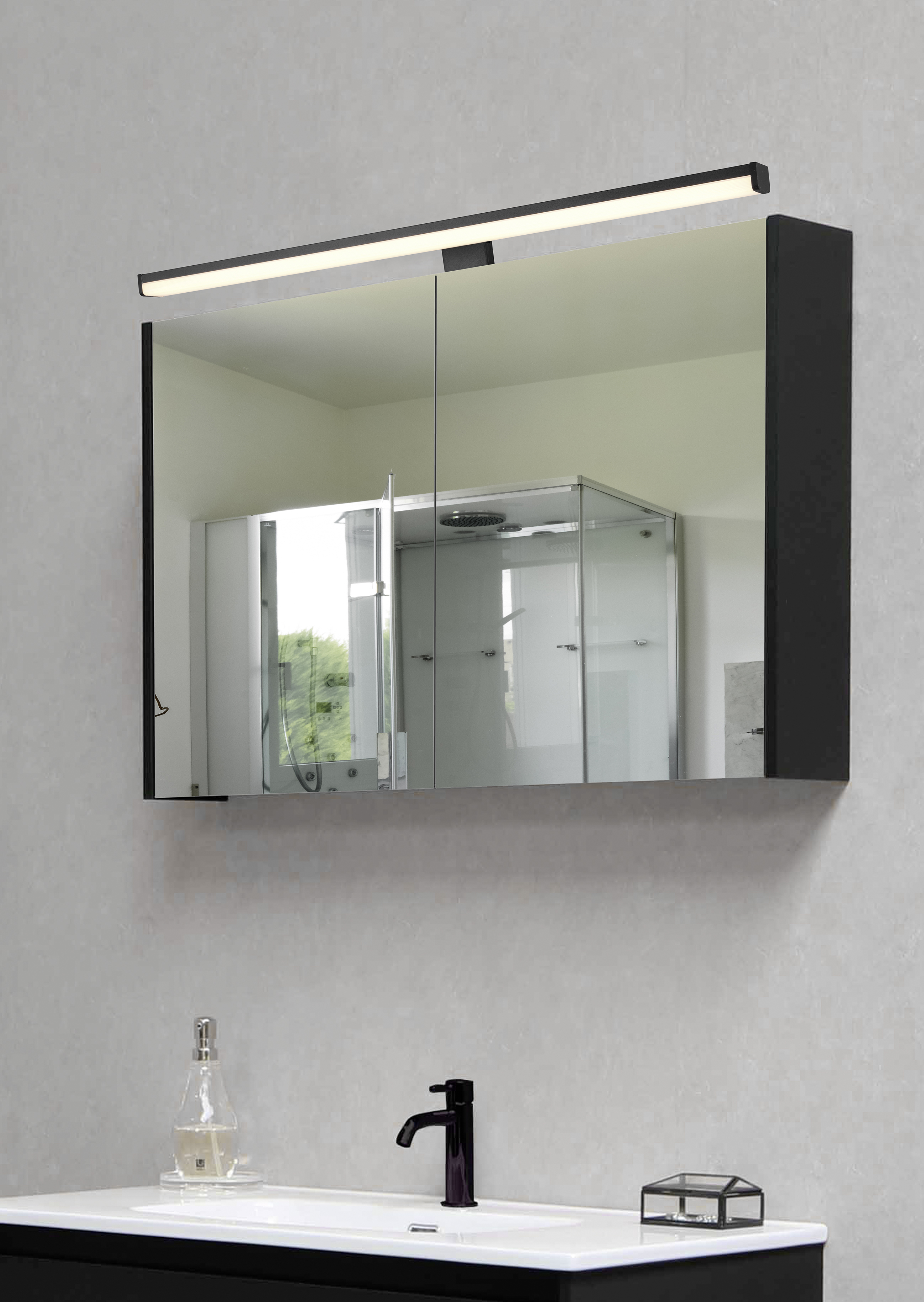 LED-Wandleuchte Lino Polycarbonat Schwarz