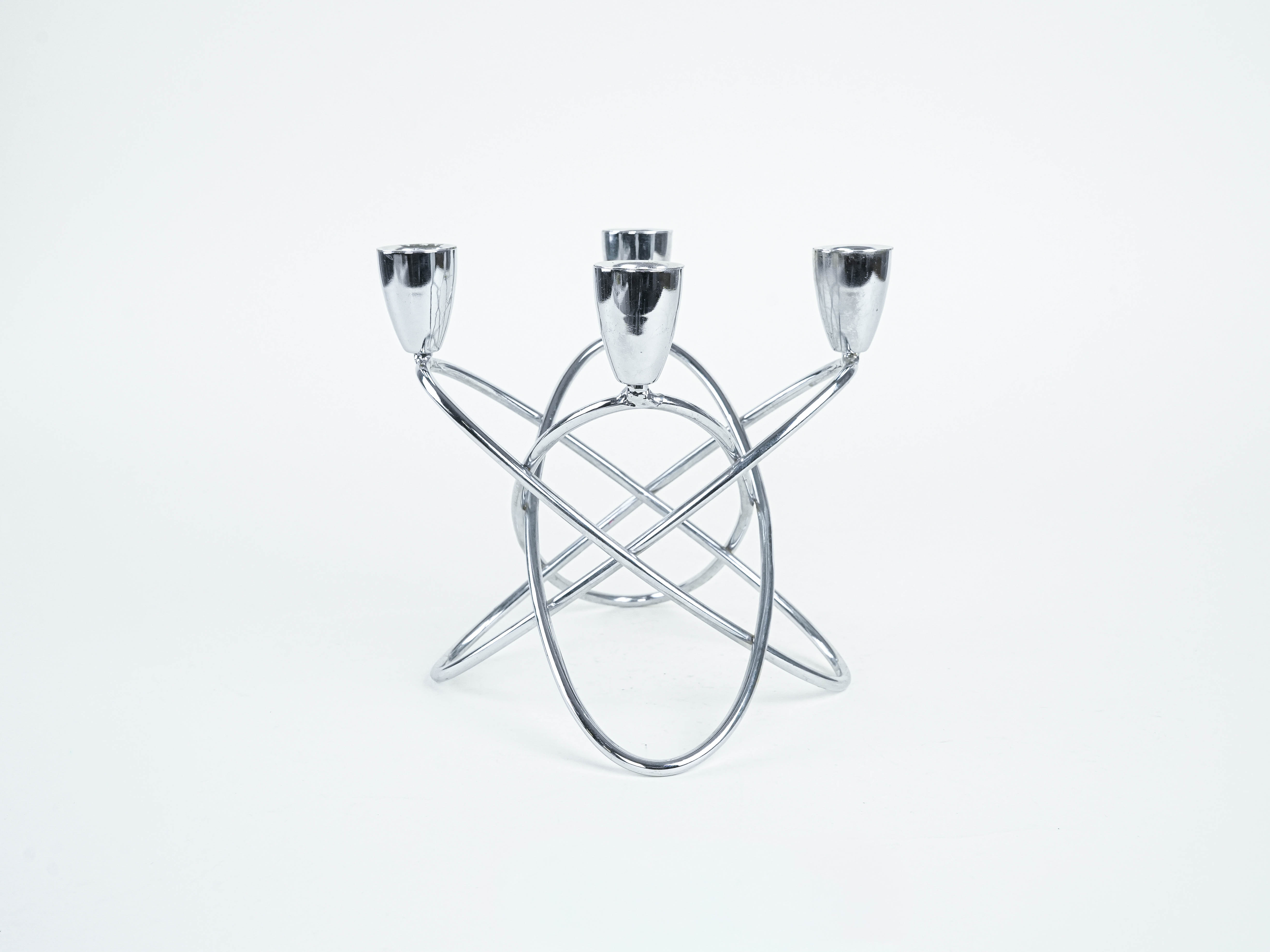 Geometrischer Metallkerzenständer 1960er Jahre