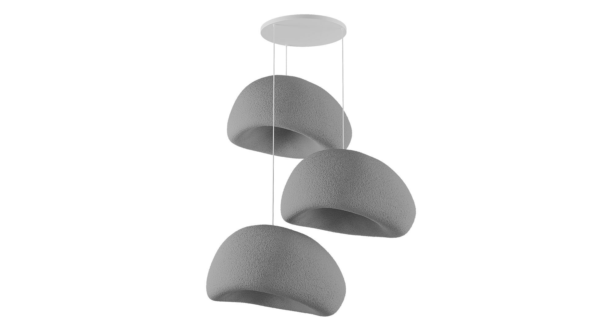 3-Flammig Wabi Sabi Nami Pendelleuchte Beton Grau
