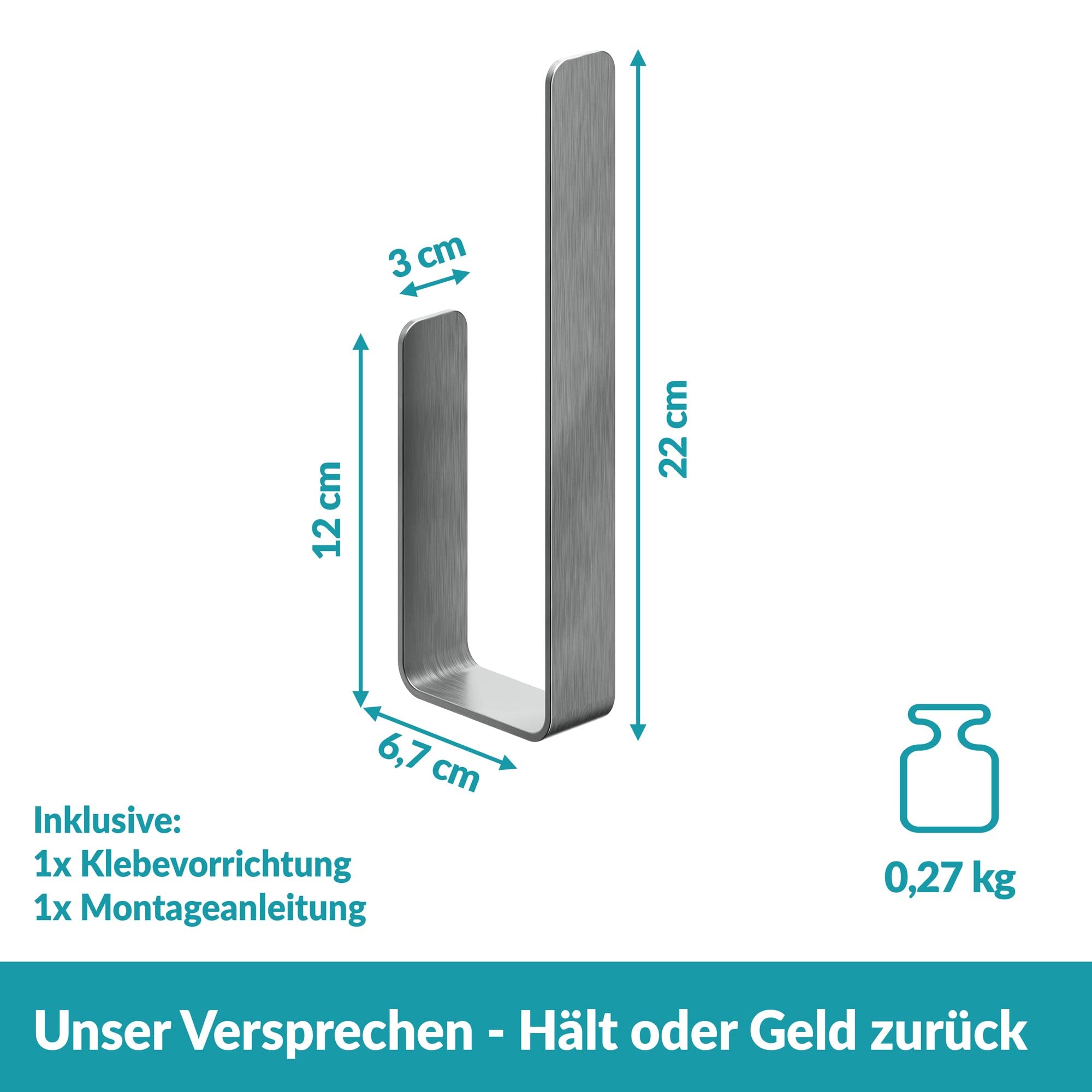 WC-Ersatzrollenhalter Edelstahl Gebürstet Silber