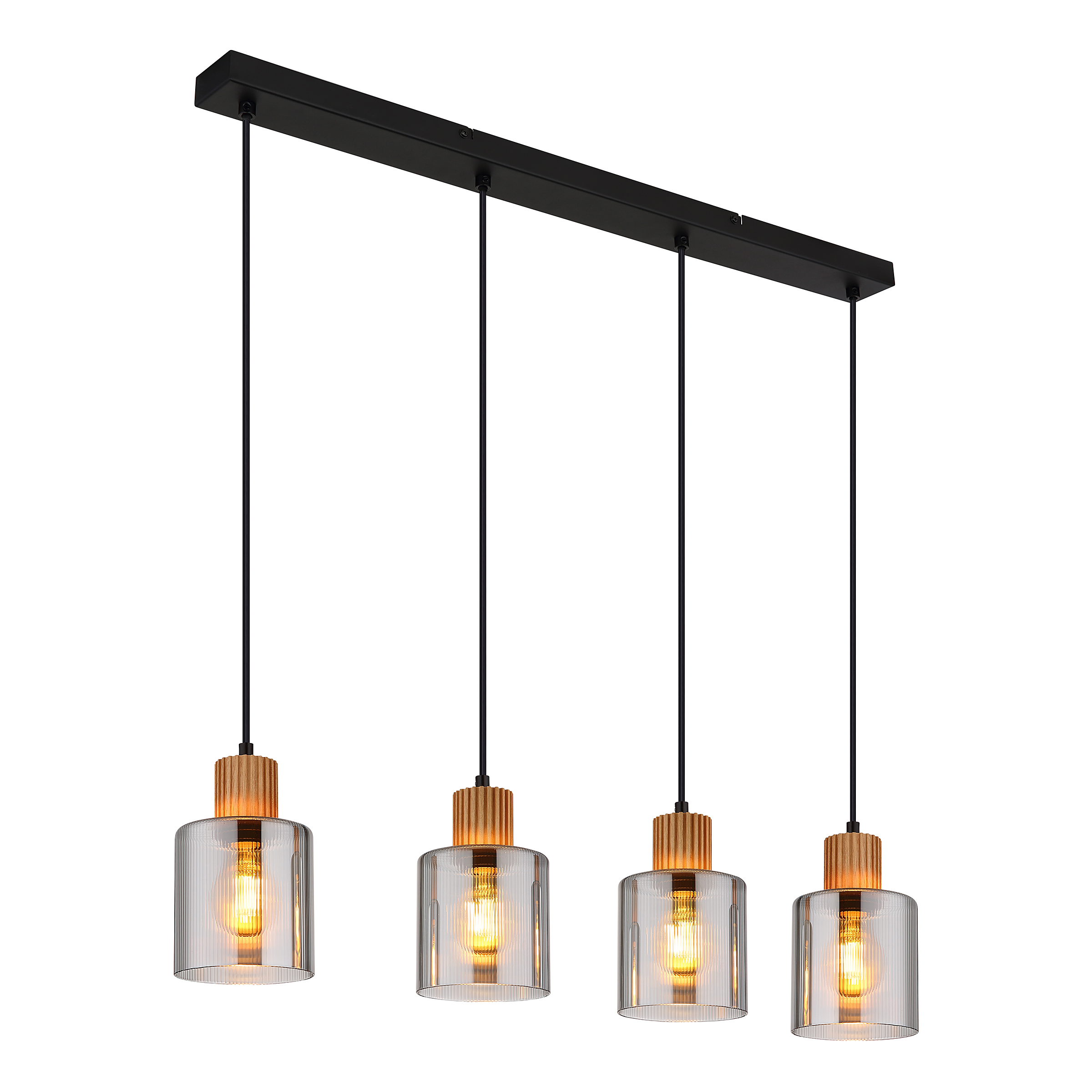 Aleidis Typ A Pendelleuchte Rauchglas Eisen 4-flammig
